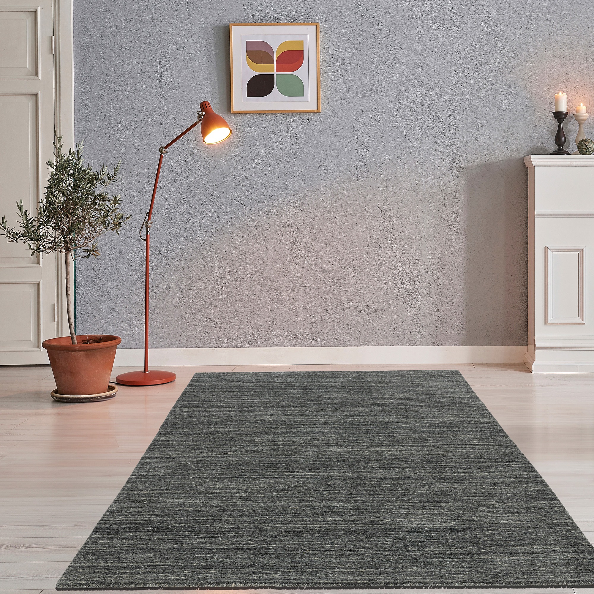 THEKO Wollteppich »Pure UNI«, rechteckig, 14 mm Höhe, Handwebteppich, meliert, reine Wolle, handgewebt