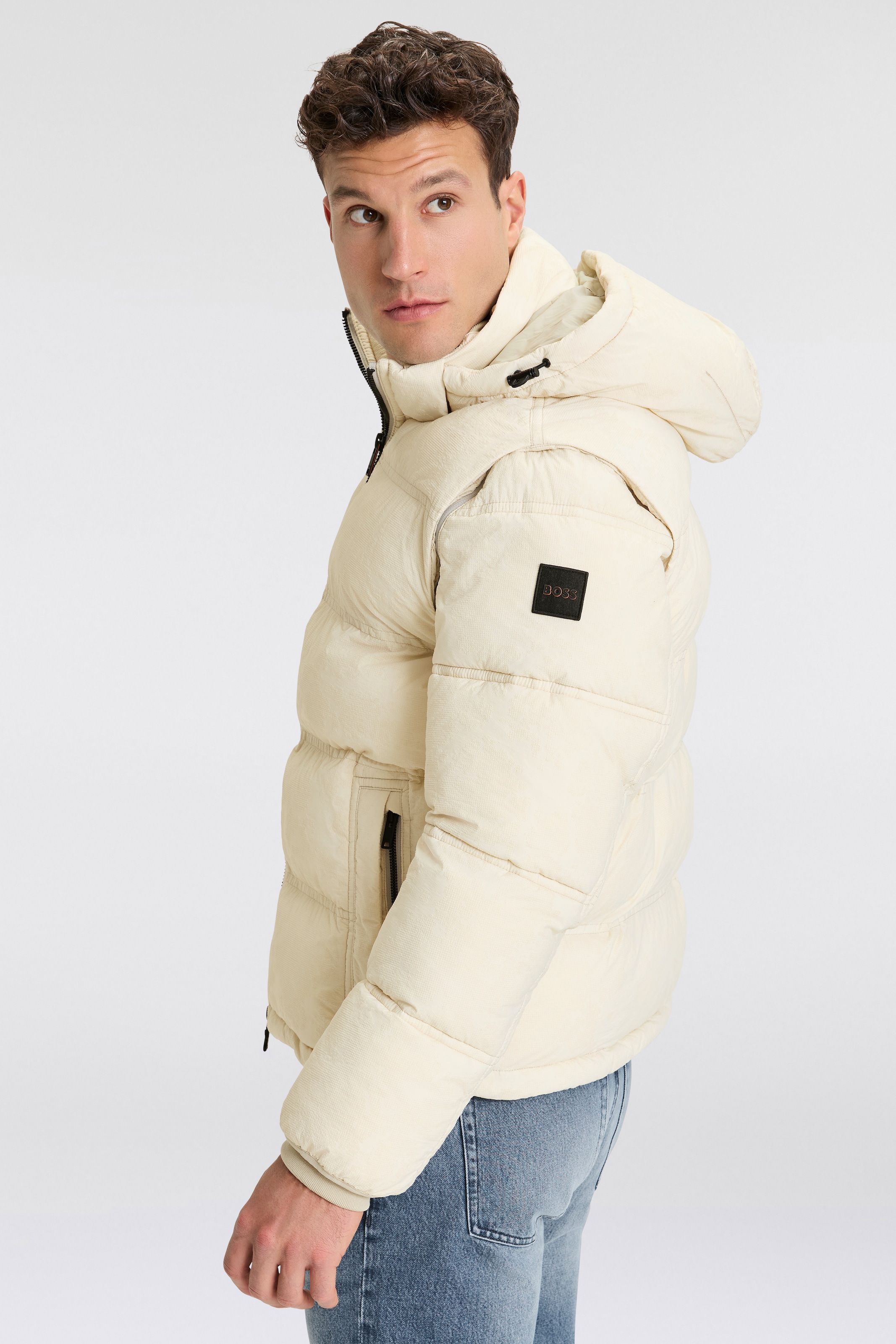 BOSS ORANGE Steppjacke »Obark«, mit Kapuze, mit integriertem Stehkragen