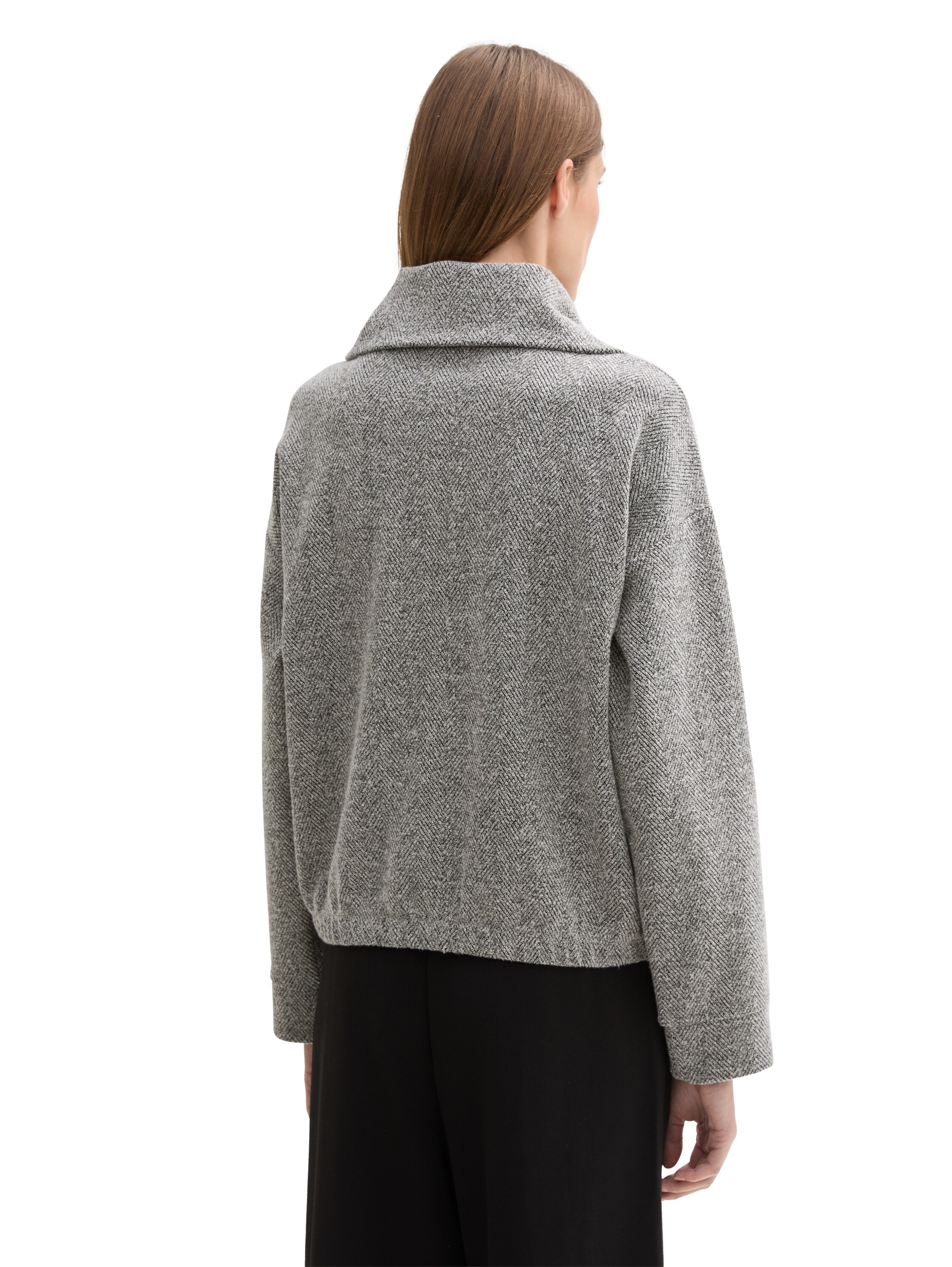 TOM TAILOR Sweatjacke, mit grossem Stehkragen