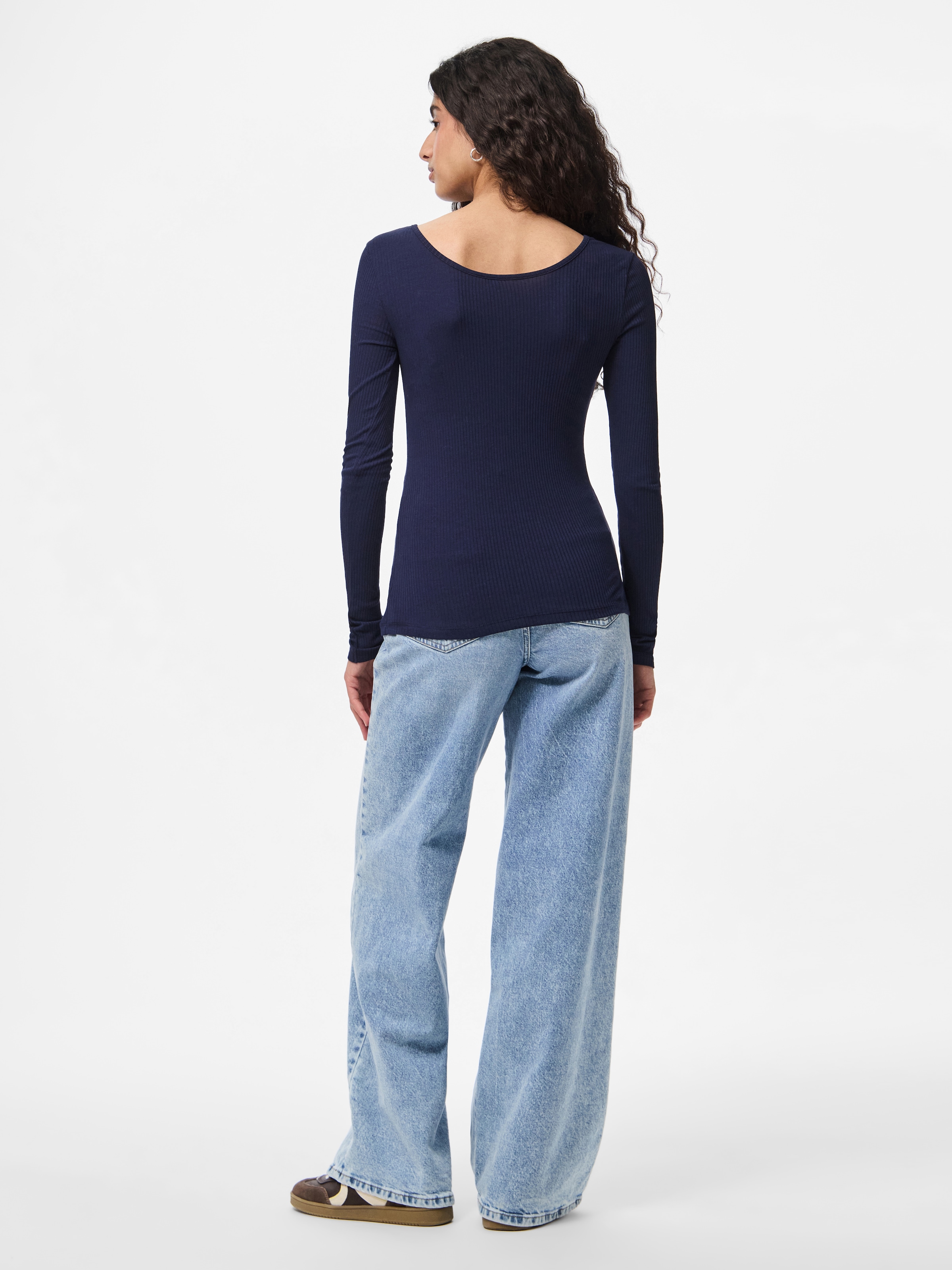 pieces T-shirt à manches longues »PCKITTE LS TOP NOOS BC« Baumwollmischung, slim fit