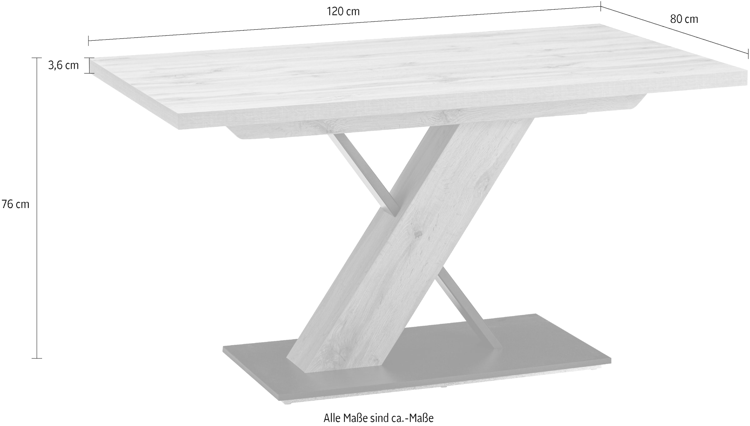 massivline&more Table de salle à manger à colonne »Kristin, Säulentisch, Küchentisch, Tisch, Esstisch« 2 cuis tlg. Plateau et socle décor