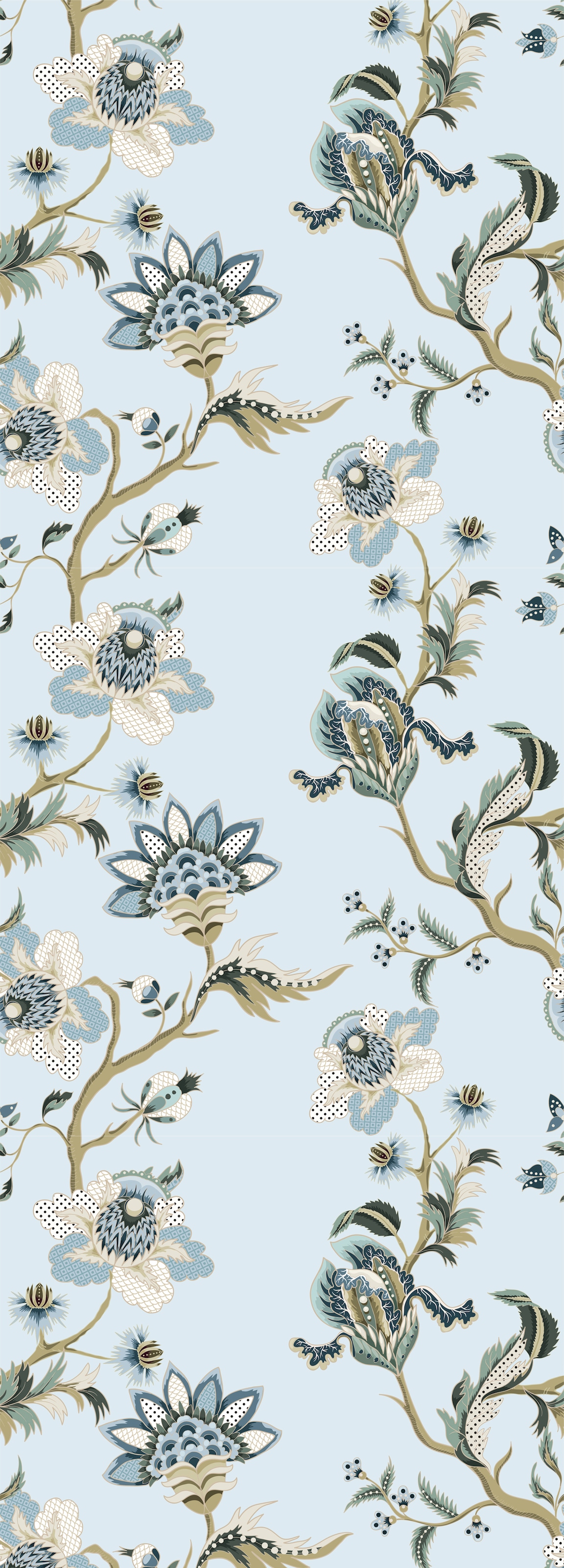 Image of queence Vinyltapete "Paulina" Motiv bedruckt botanisch floral gemustert natürlich glatt 90x250cm, selbstklebend, kinderleichte Anbringung, Sticker