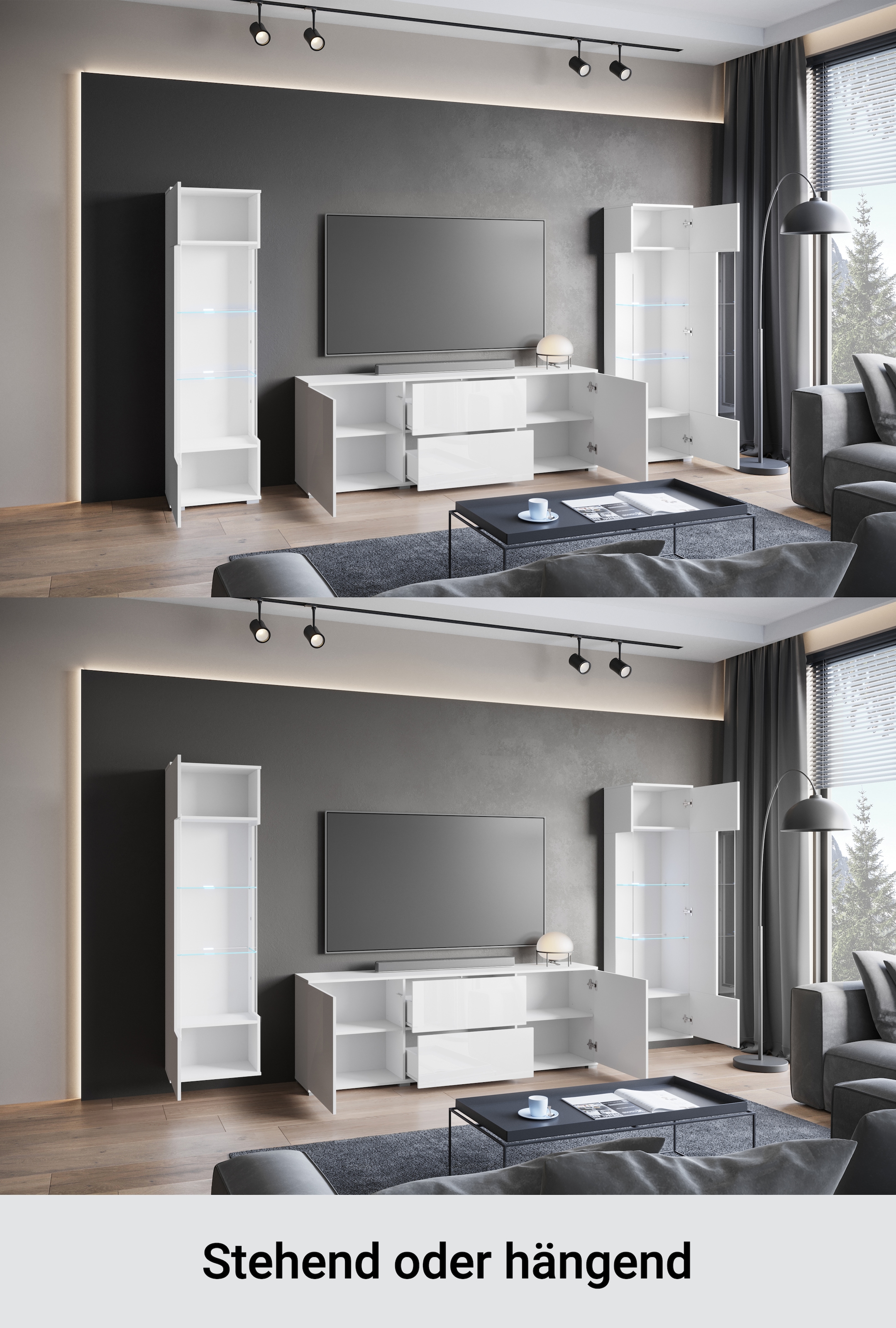 GOODproduct Wohnwand »KENIA« Komplett-Set, 3 Stk. tlg.