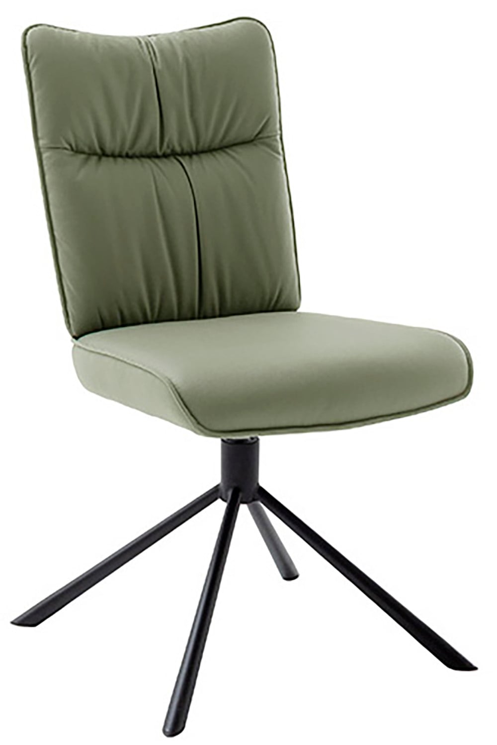 MCA furniture 4-Fussstuhl »MARIN Esszimmerstuhl (2er Set) - Stuhl«, (Set), 2 St., Microfaser, 360° drehbar, Metall schwarz, beweglichen Rücken, belastbar 120 kg