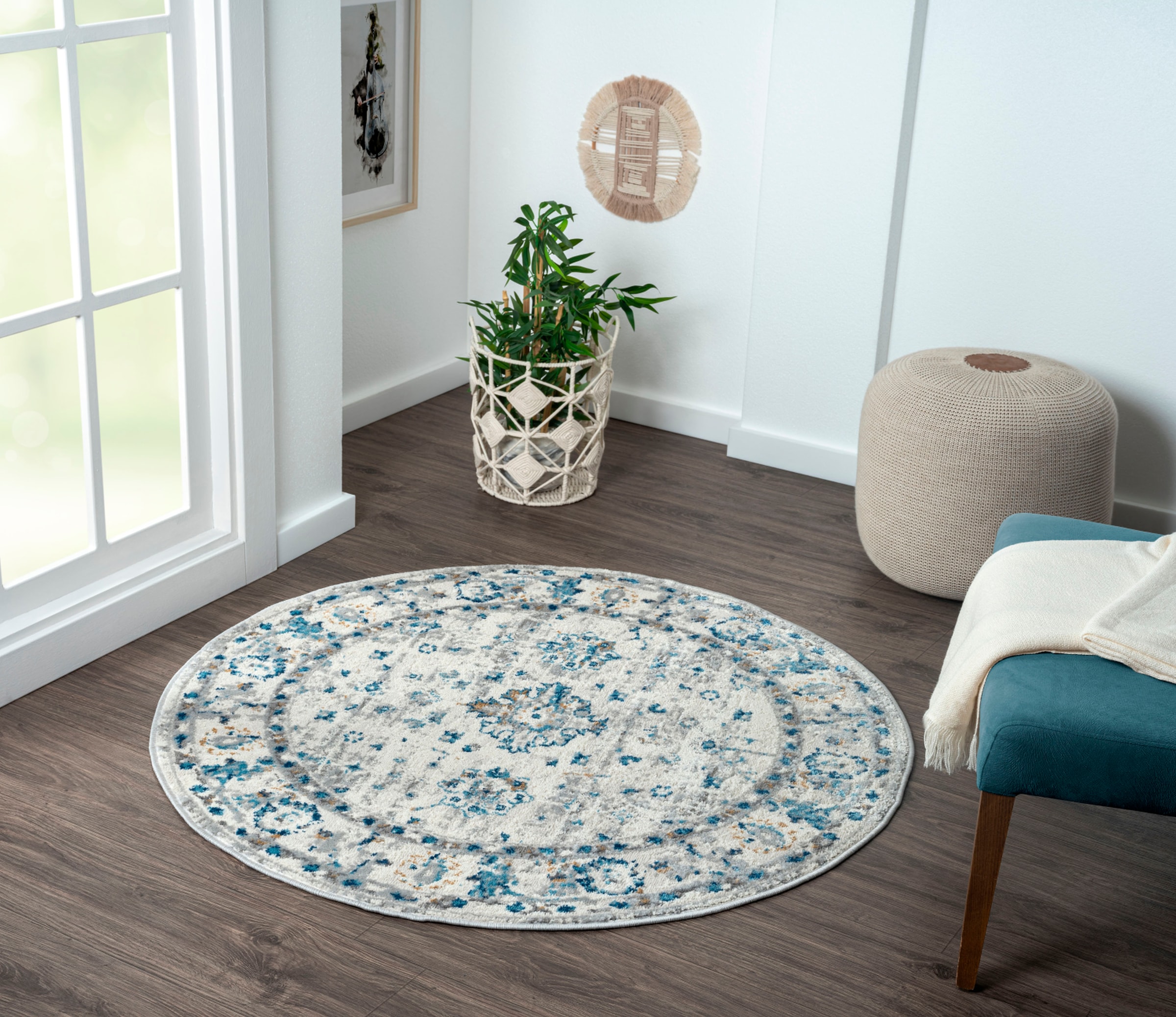 Image of Myflair Möbel & Accessoires Teppich "My Heriz 3" rund 8 mm Höhe Kurzflor, klassisches Orient Design, besonders weich durch Microfaser