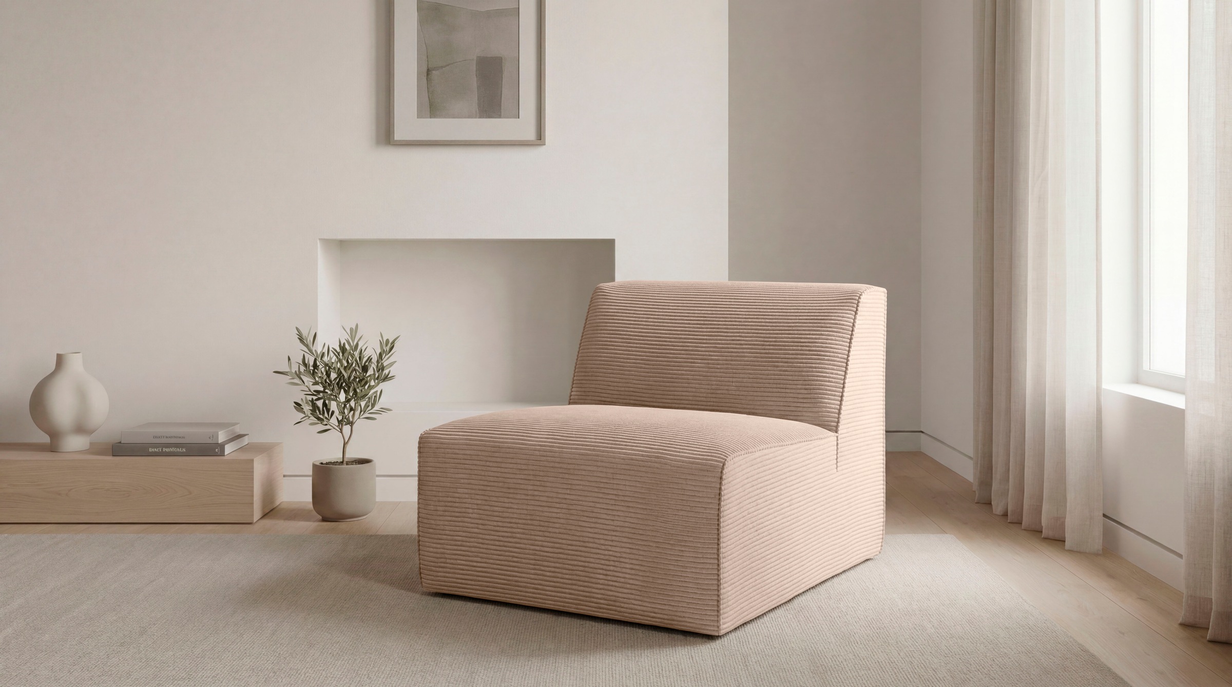 GOODproduct Élément de canapé »Clayton Breite 76 cm« in einem trendigen Cord-Bezug