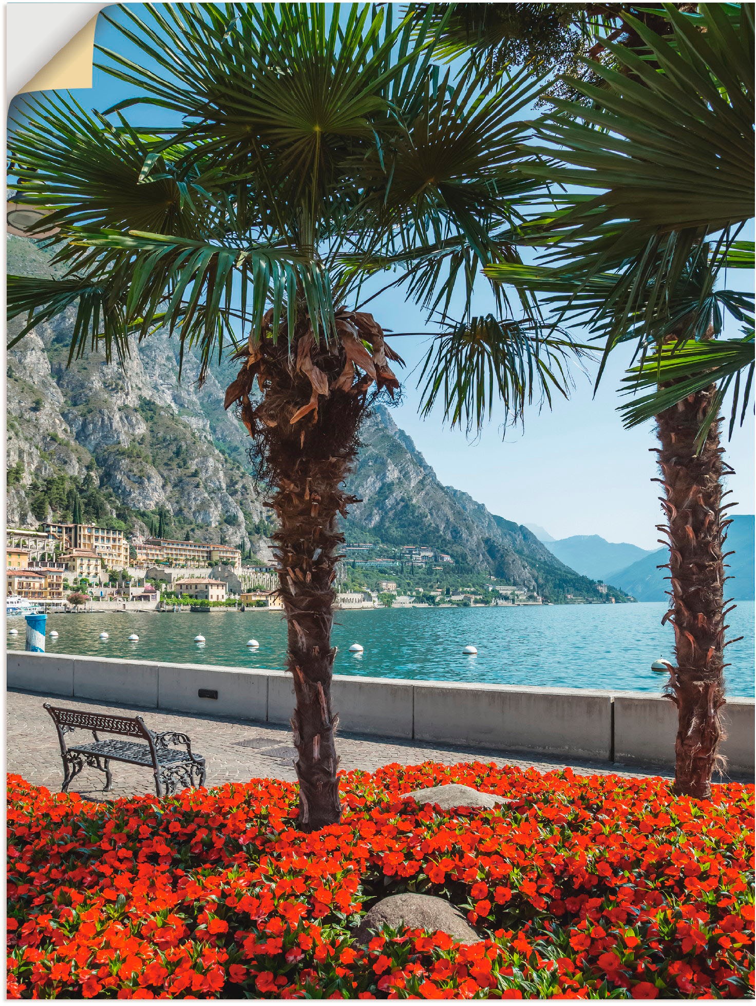 Image of Artland Wandbild »Gardasee Limone sul«, Europa, (1 St.), in vielen Grössen & Produktarten - Alubild / Outdoorbild für den Aussenbereich, Leinwandbild, Poster, Wandaufkleber / Wandtattoo auch für Badezimmer geeignet bei Ackermann Versand Schweiz