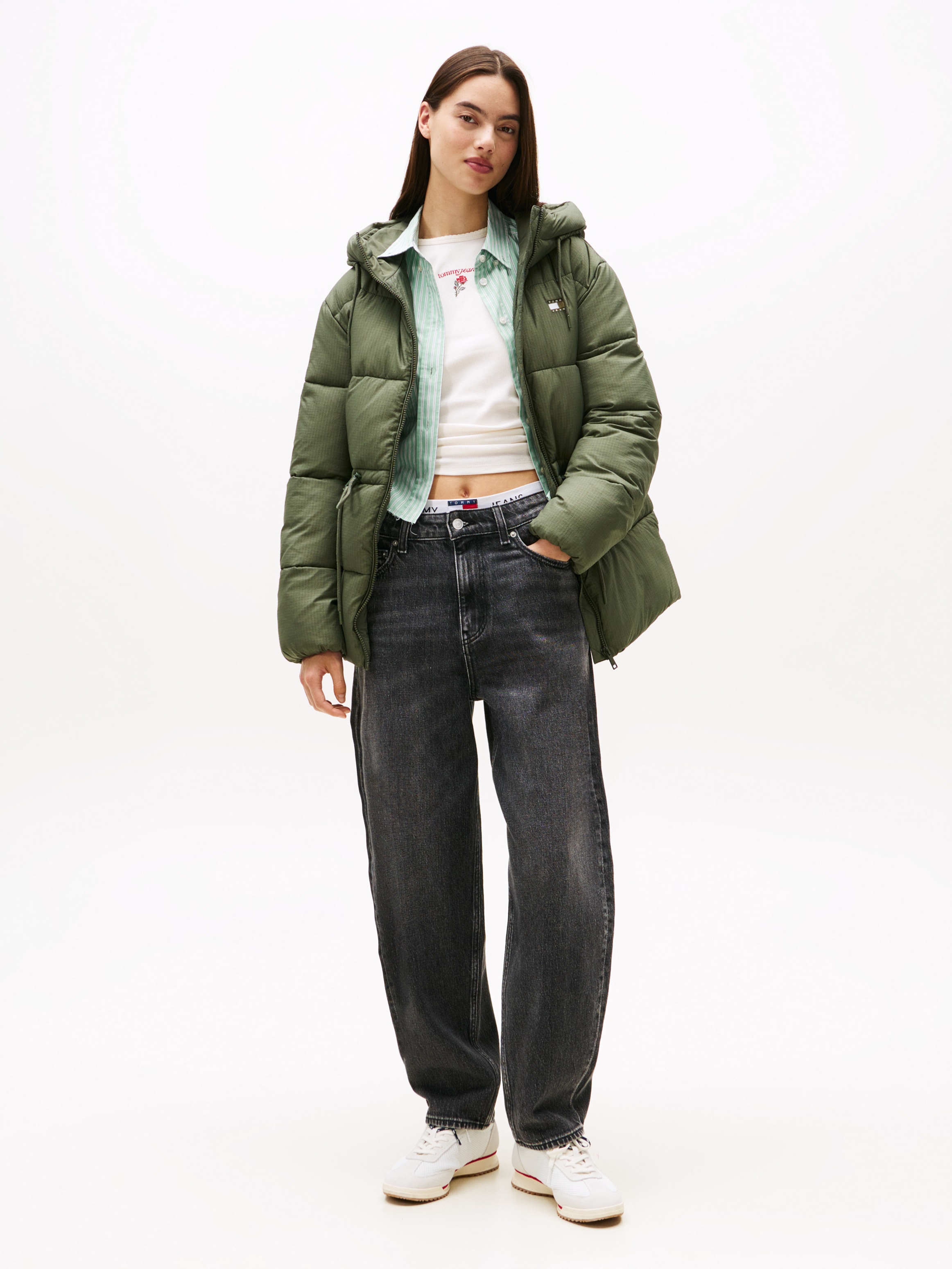 Tommy Jeans Veste matelassée »TJW HOODED MIDI PUFFER JACKET« mit Kapuze