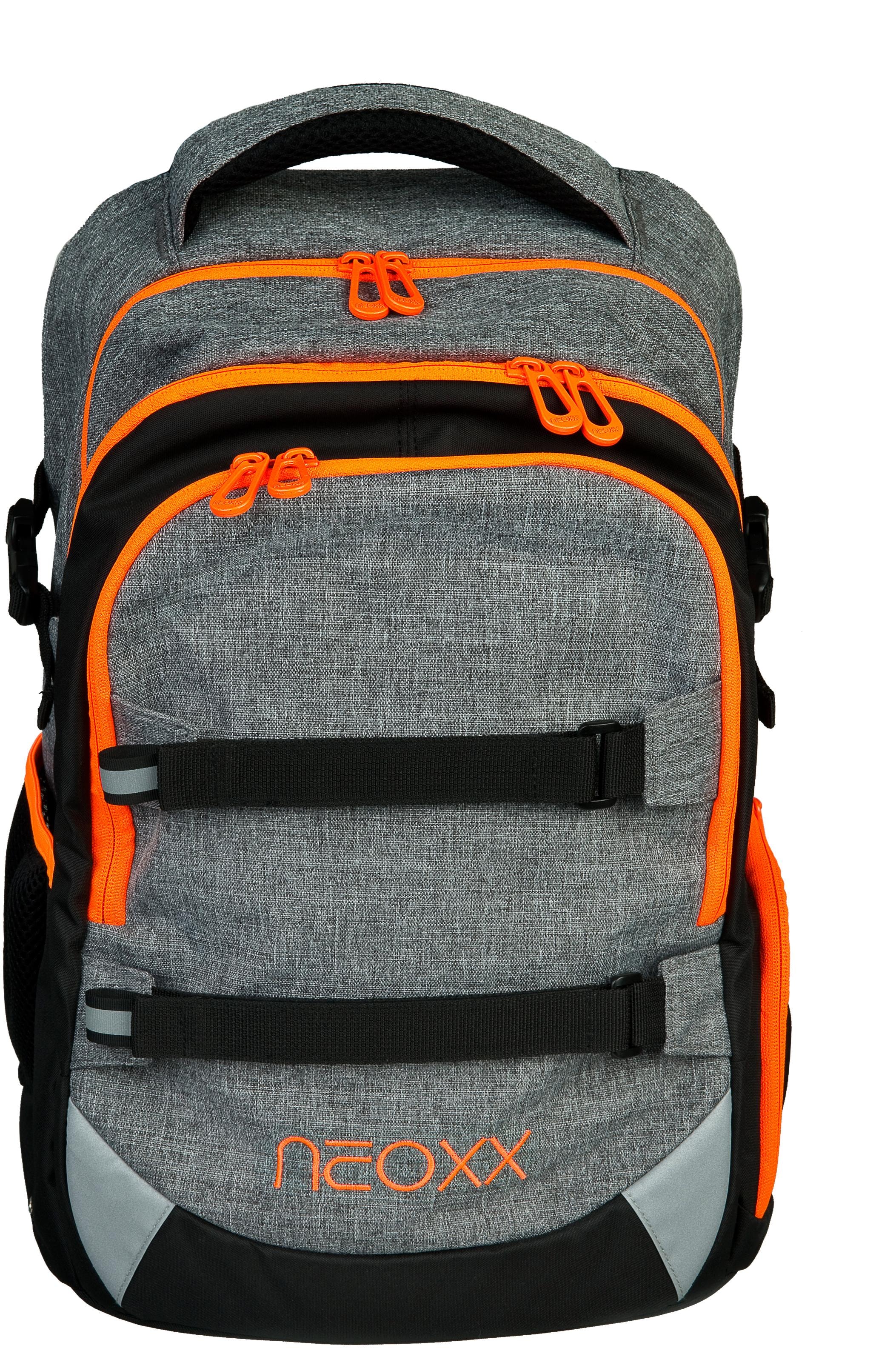 Trendige neoxx Schulrucksack »Active, Stay orange«, reflektierende Details, aus  recycelten PET-Flaschen versandkostenfrei bestellen