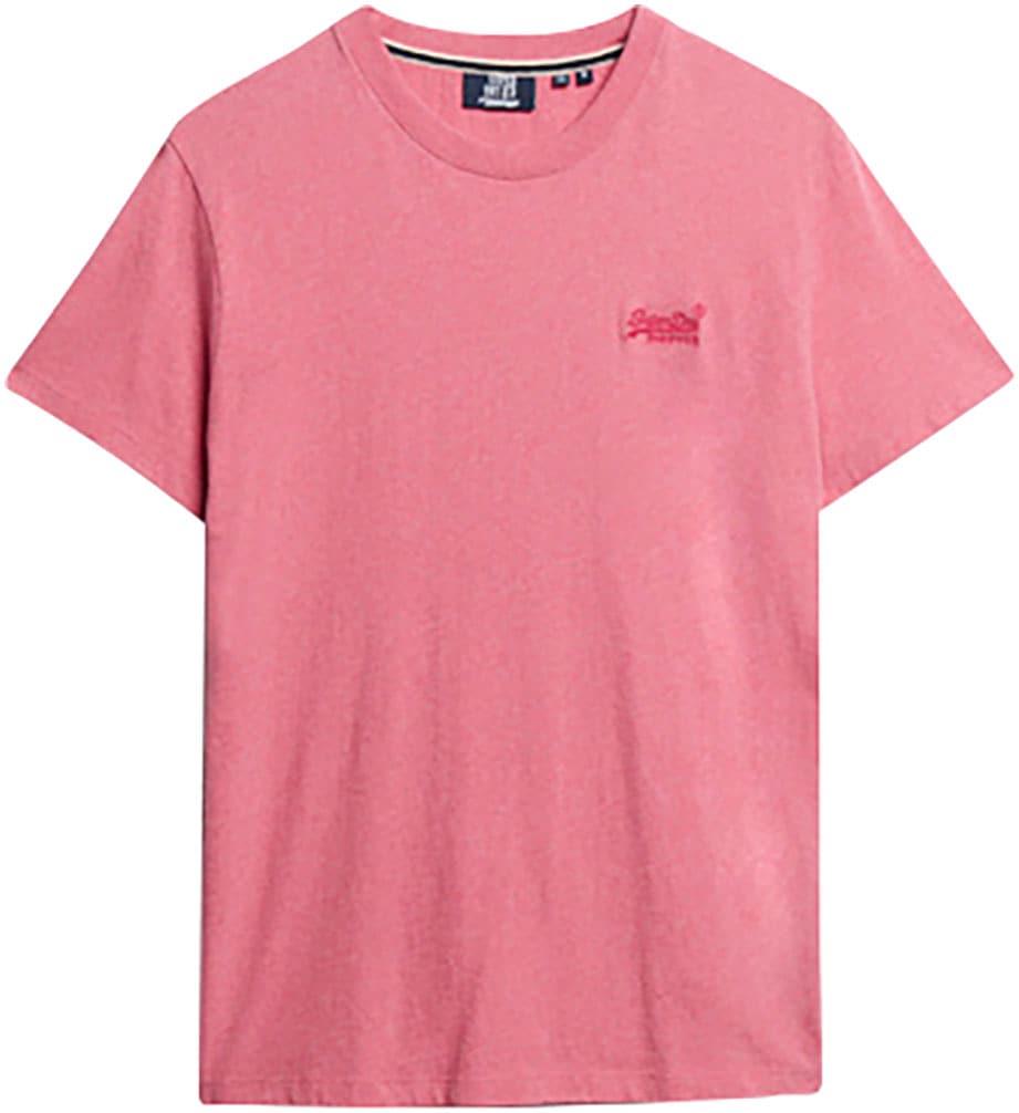 Superdry Rundhalsshirt »ESSENTIAL LOGO EMB TEE« aus Baumwolle und Single Jersey, Slim Fit, Kurzarm, hüftlang