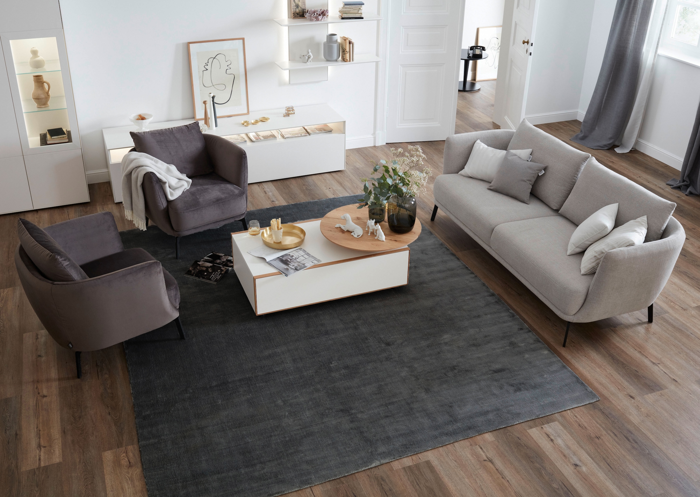 SCHÖNER WOHNEN-Kollektion Tapis »Aura« Rectangulaire 15 mm Höhe seidige Viskose, Wohnzimmer