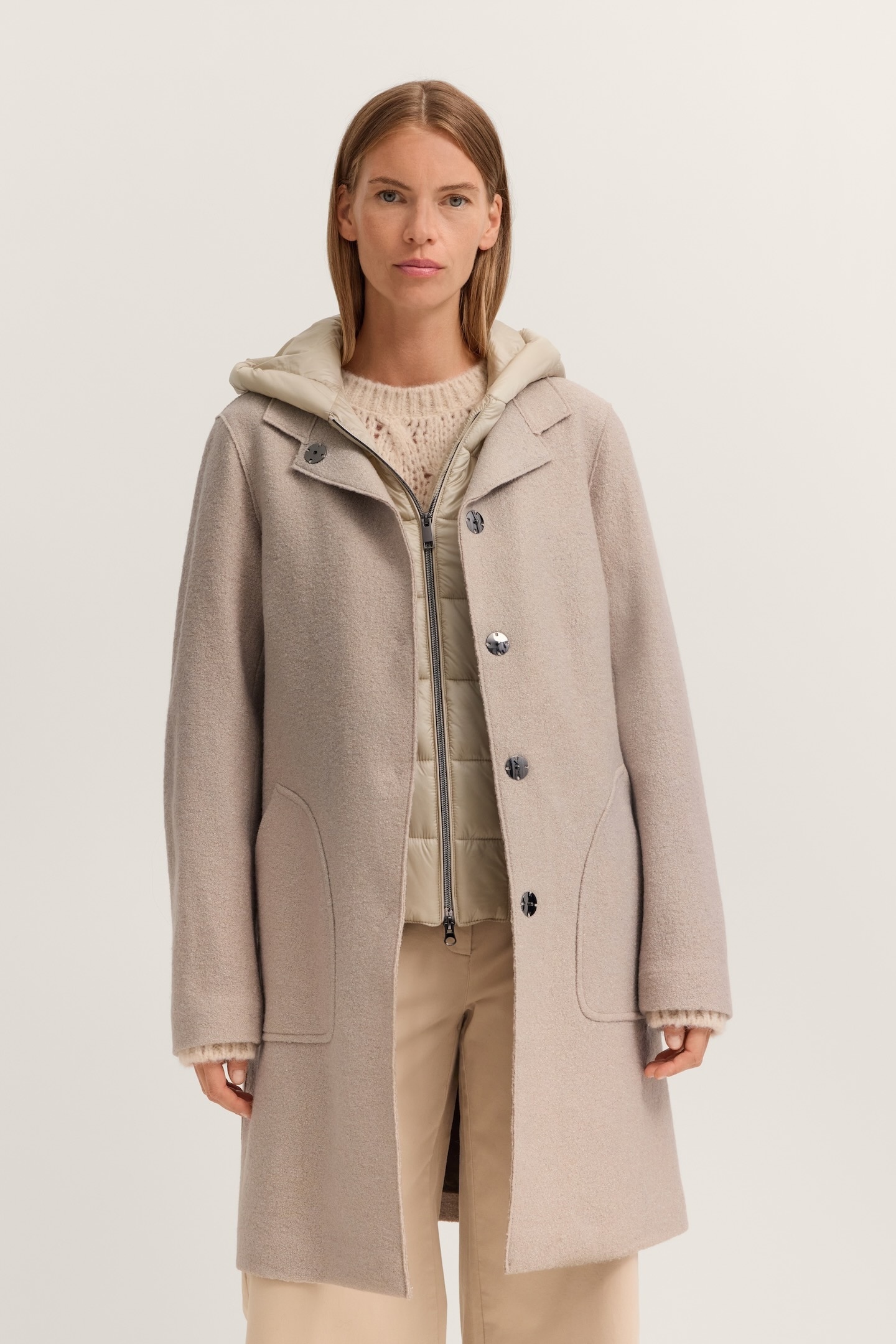 Image of bugatti Wollmantel "Modern Fit" mit Kapuze & herausnehmbarer Weste