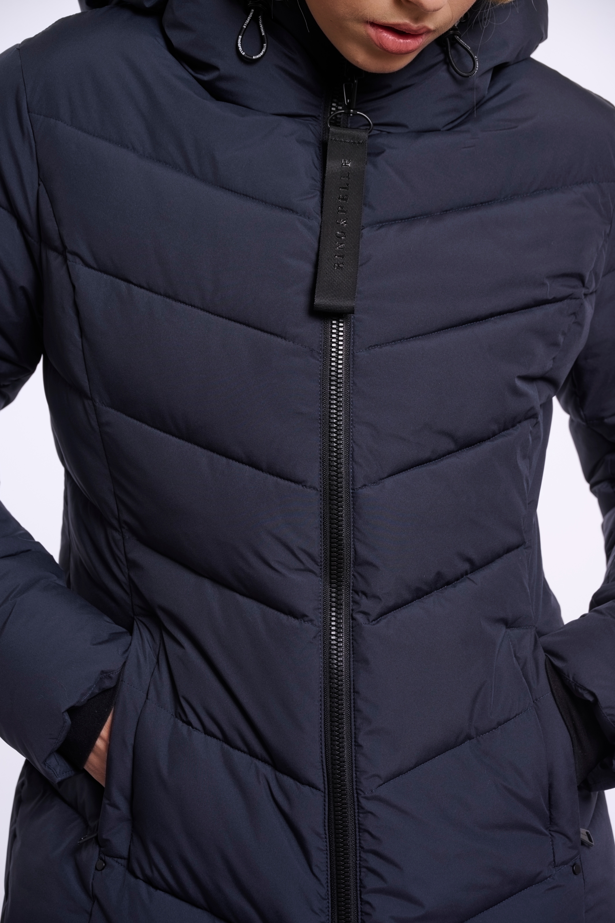 Rino & Pelle Manteau long Steppmantel mit Kapuze