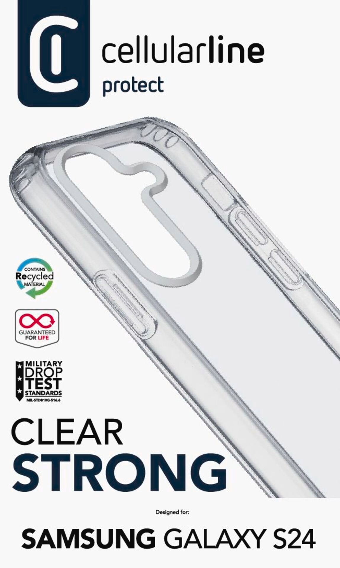 Cellularline Handyhülle »Clear Strong Case für Samsung Galaxy S24« Handycover Backcover Schutzhülle Handyschutzhülle stossfest kratzfest