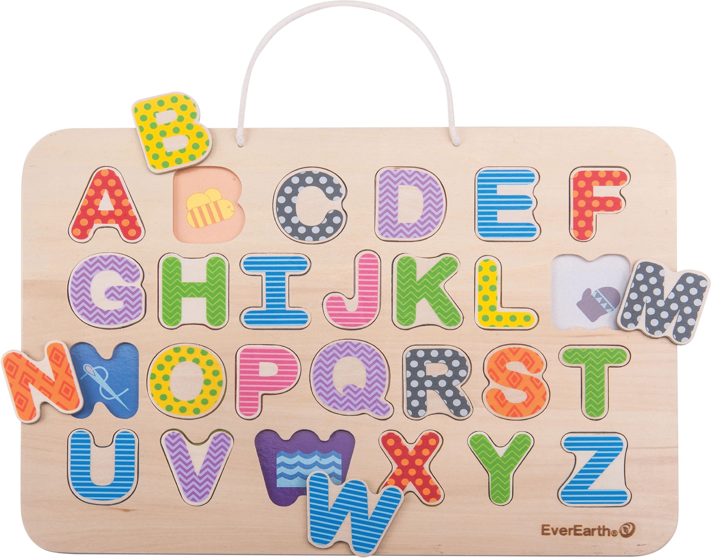 Image of EverEarth® Steckpuzzle »Magnetisches ABC-Puzzle & Maltafel«, FSC®- schützt Wald - weltweit bei Ackermann Versand Schweiz