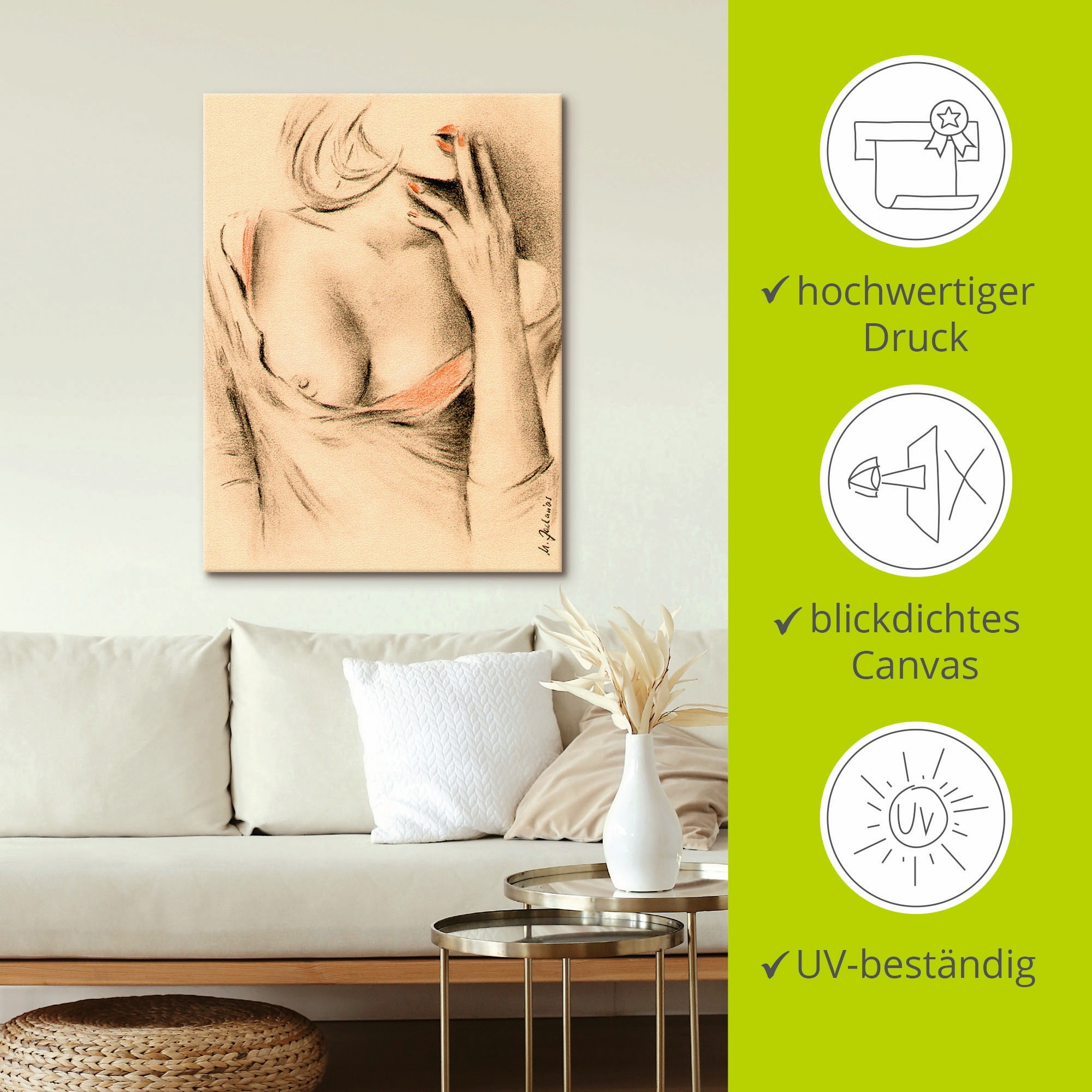 Artland Leinwandbild »Aphrodite der Moderne« Frau 1 Stk. tlg. auf Holzrahmen gespannt