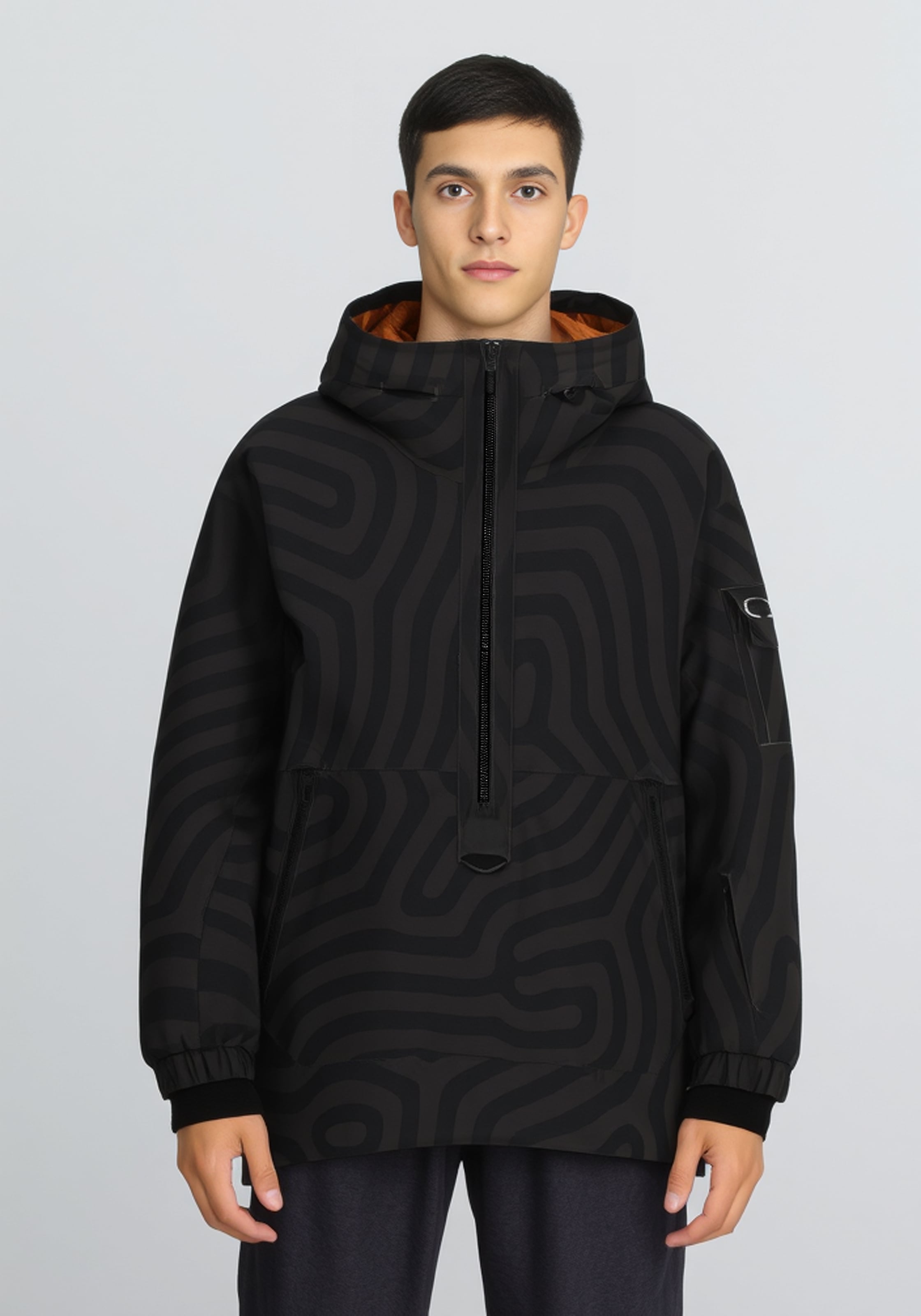 Image of CMP Winterjacke mit Kapuze zum Überziehen, Kapuze mit Fleecefutter, kurzer Reissverschluss