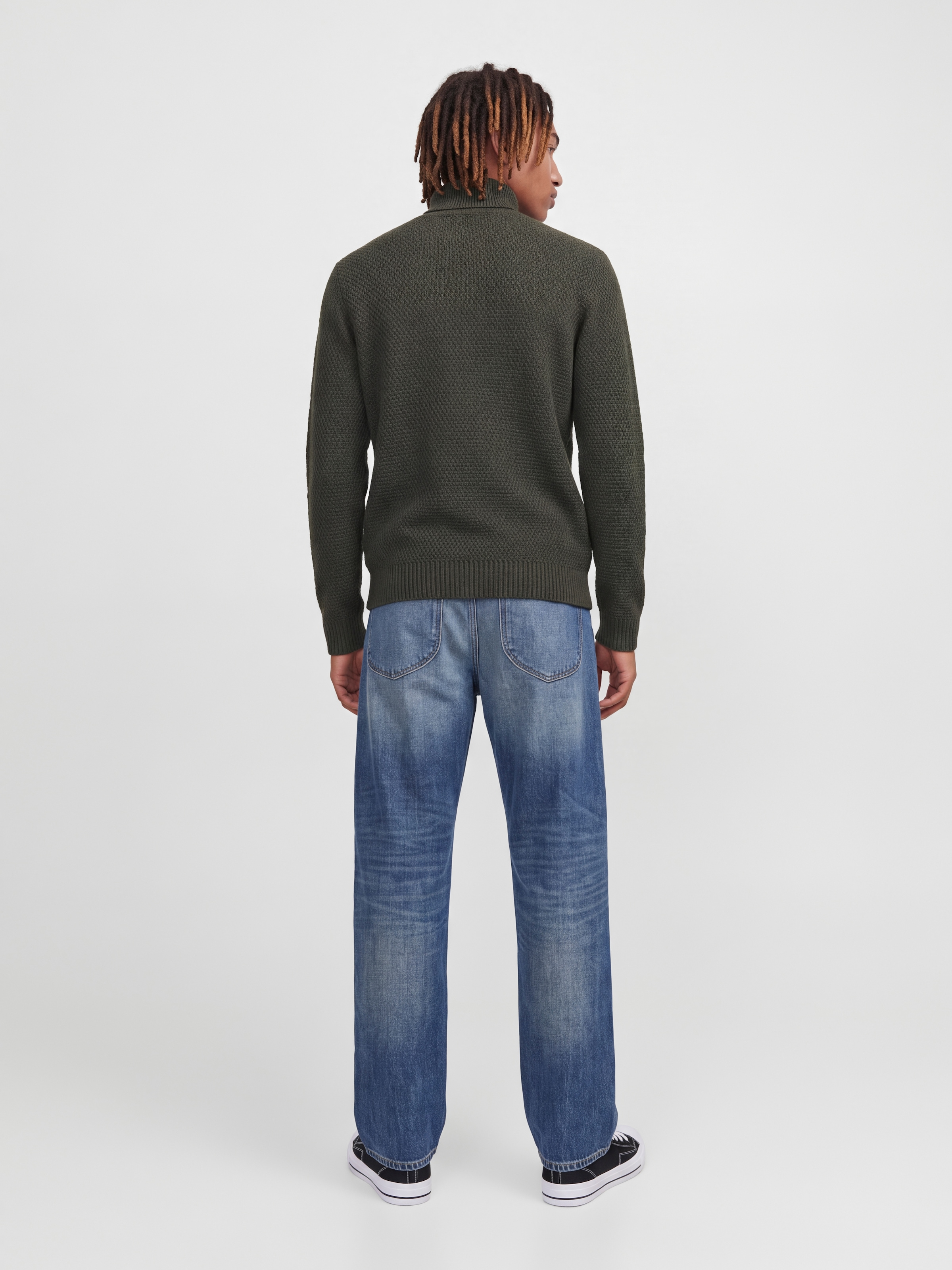 Jack & Jones Pull à col roulé »JJJAMES KNIT ROLL NECK« mélange de matériaux, coupe régulière