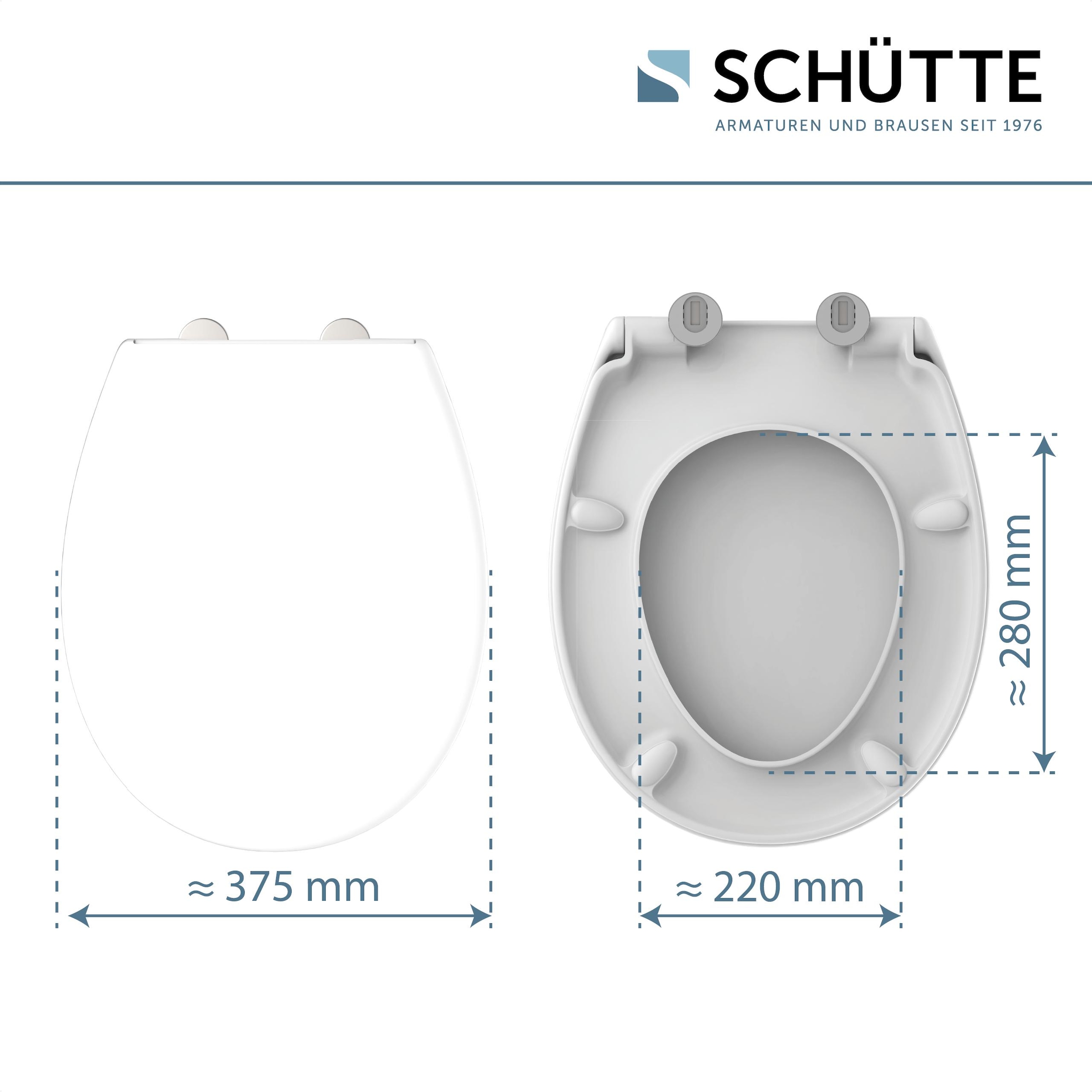 Schütte WC-Sitz »Duroplast, WHITE« WC-Sitz, Befestigungsmaterial, Montageanleitung,  mit Absenkautomatik und Schnellverschluss, inklusive Duftstein