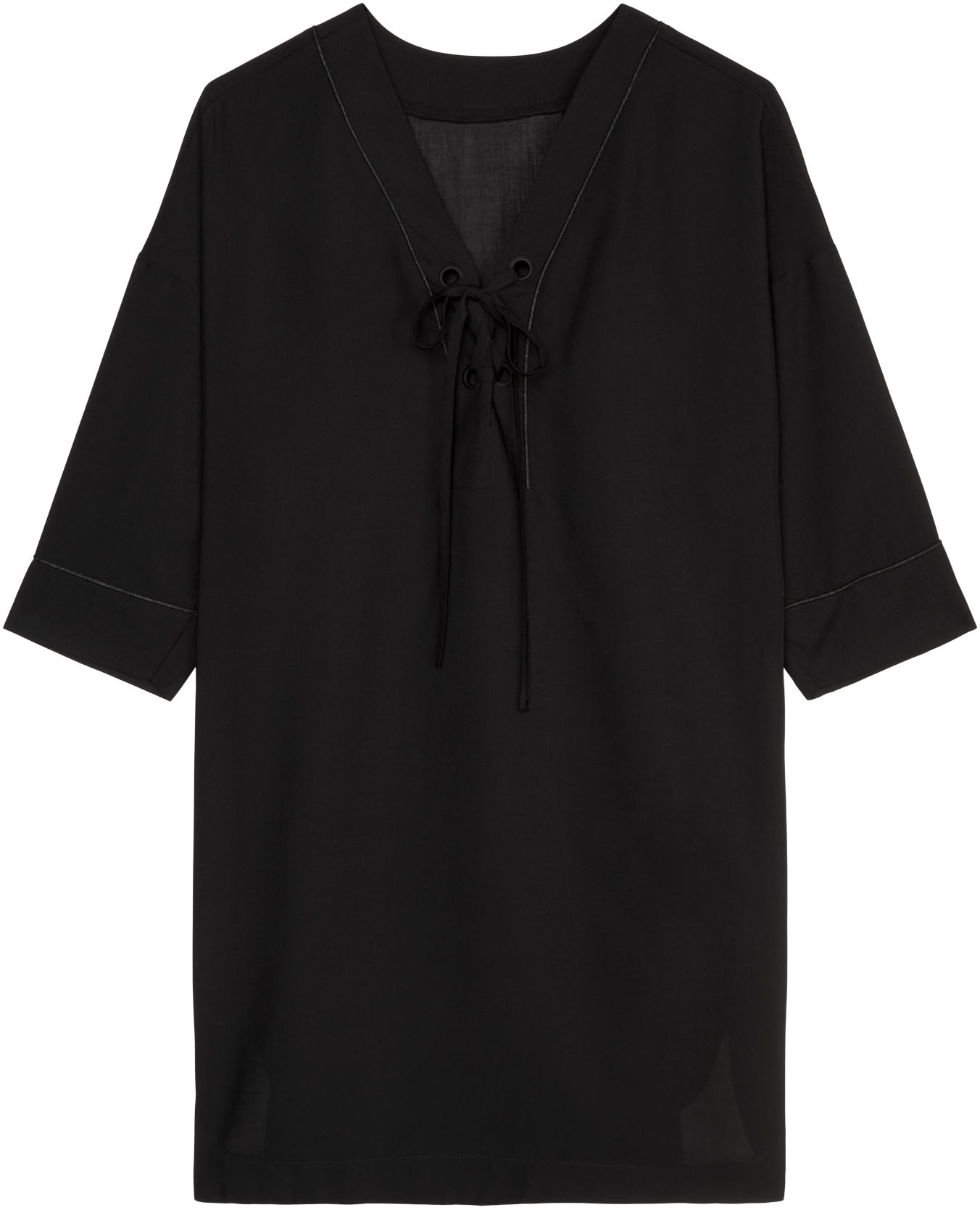 Marc O'Polo Strandkleid, leichtes Tunika-Kleid, seitliche Schlitze