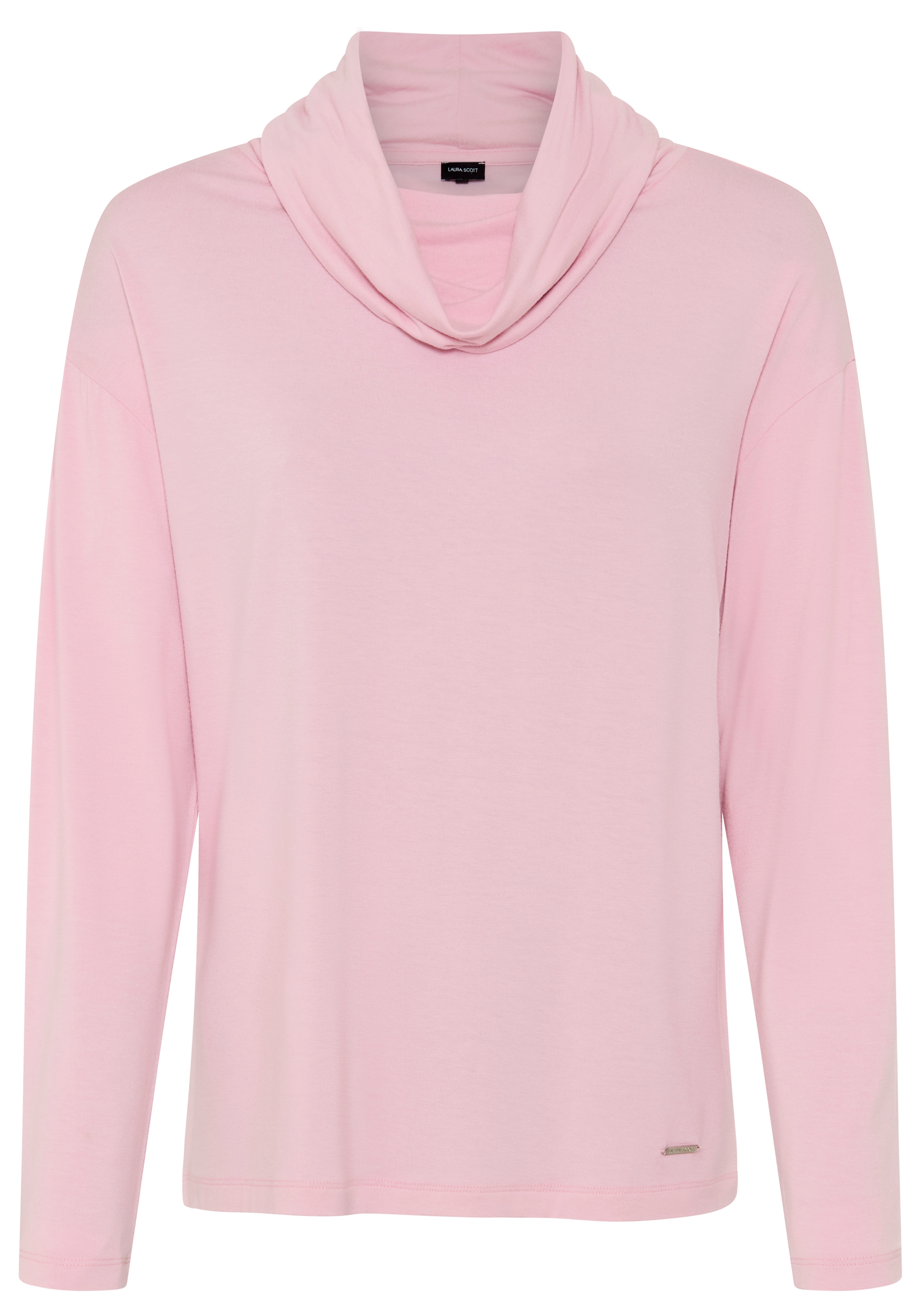 Laura Scott Langarmshirt aus Jersey, mit Schlauchkragen, figurumspielende Passform, unifarben