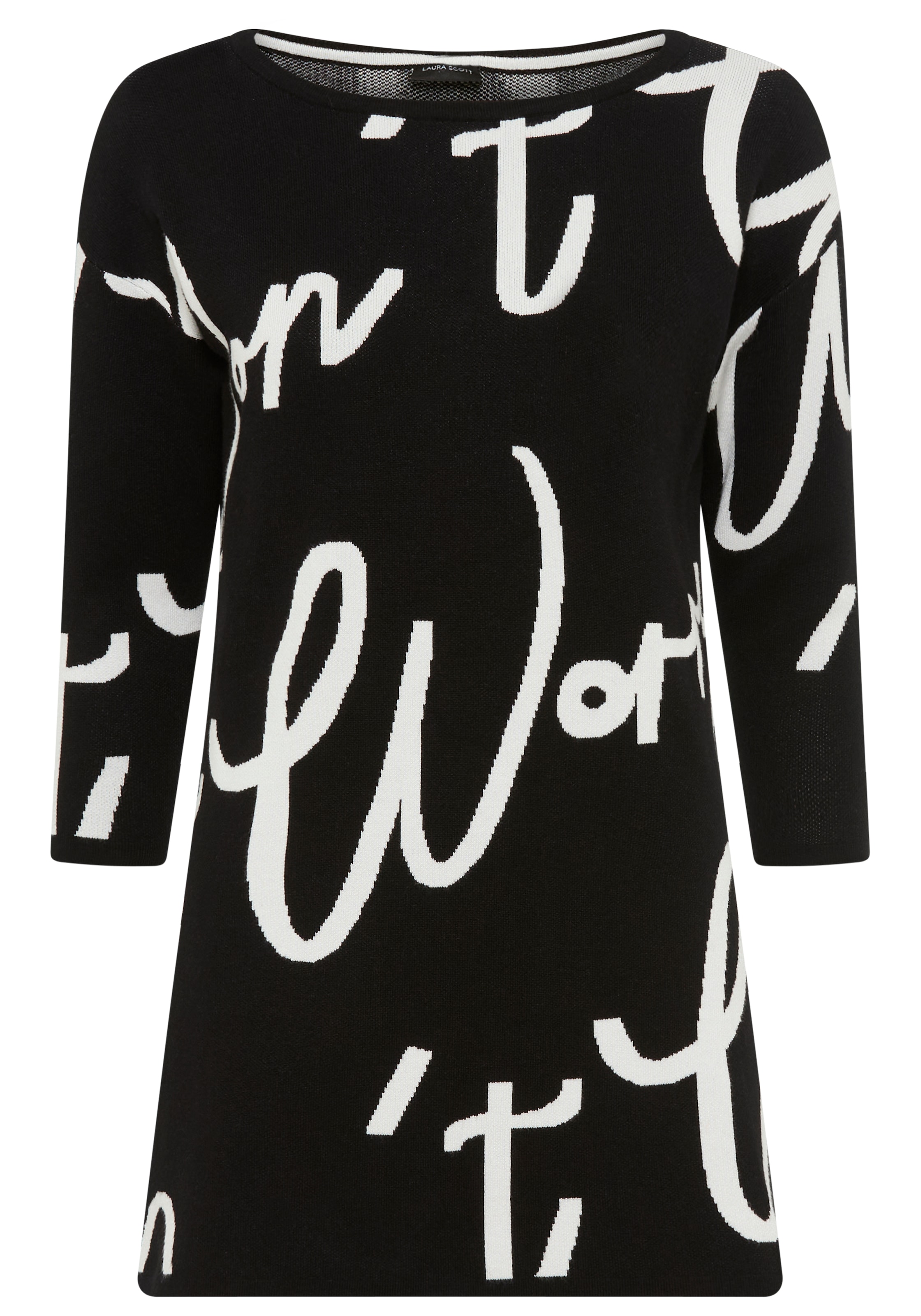 Laura Scott Jacquardpullover, mit femininem Lettering - NEUE KOLLEKTION