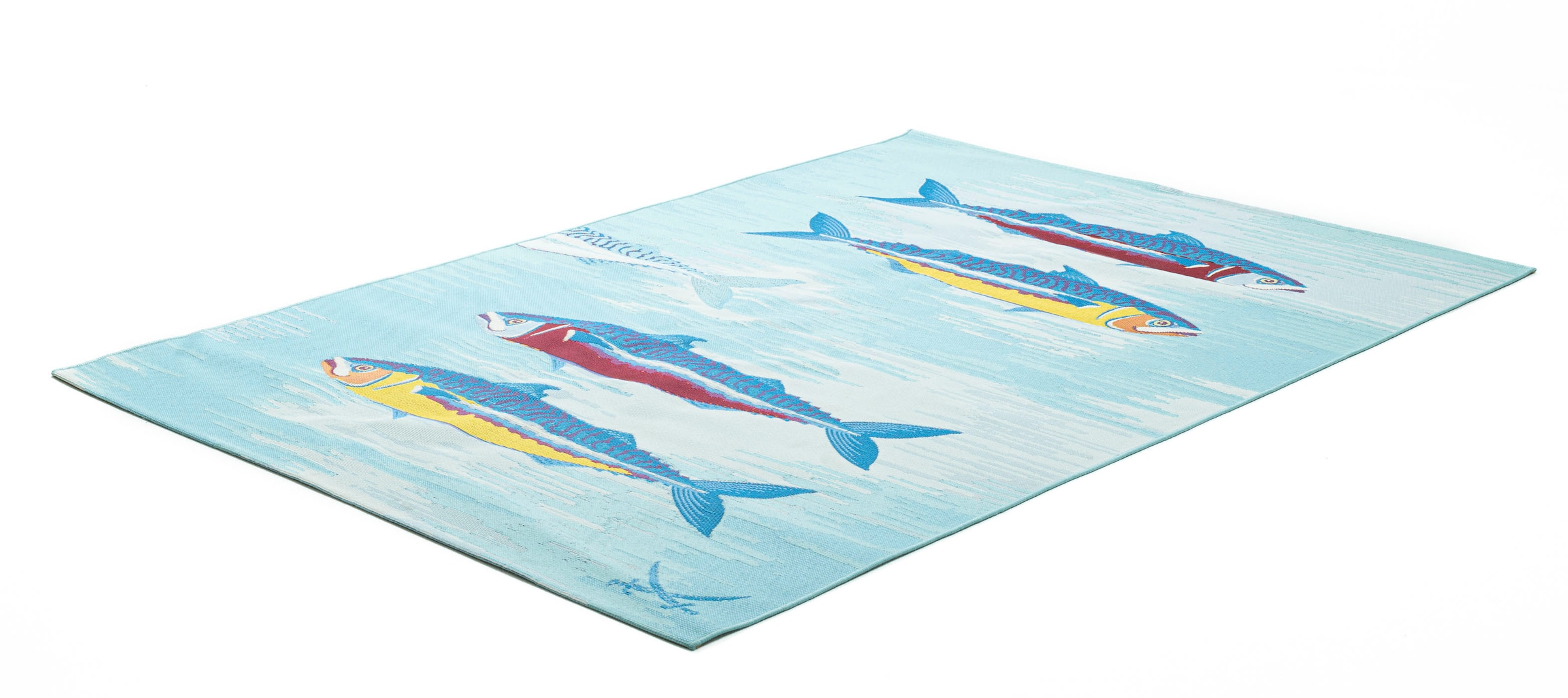 Image of Sansibar Teppich "Rantum Beach SA-015" rechteckig 5 mm Höhe Flachgewebe, modernes Design, Motiv Fische, In- & Outdoor geeignet
