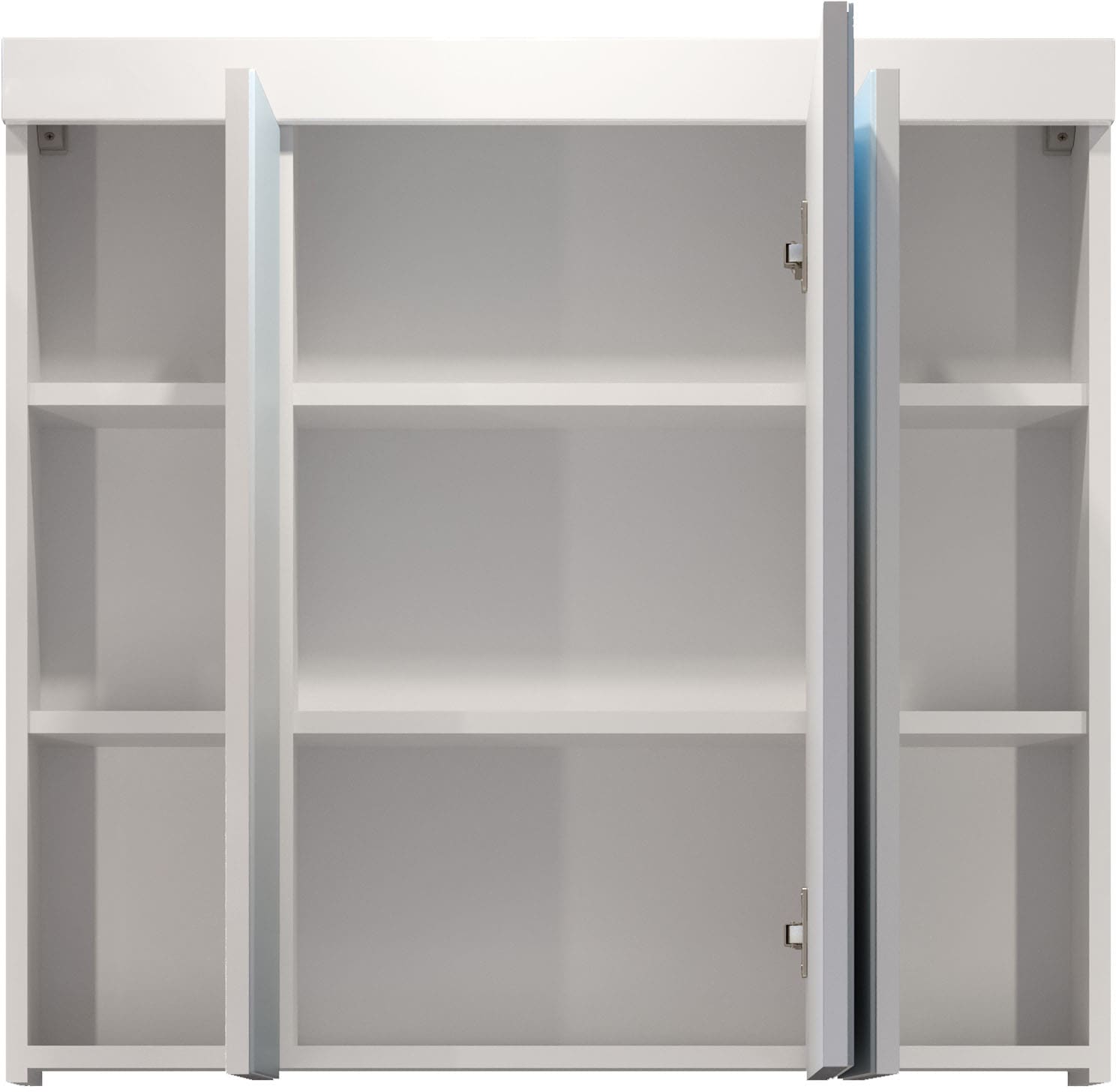 welltime Spiegelschrank »Dormoletto«, Badspiegel in Weiss mit 9 Fächern - Masse (B/T/H) 80/16/75 cm