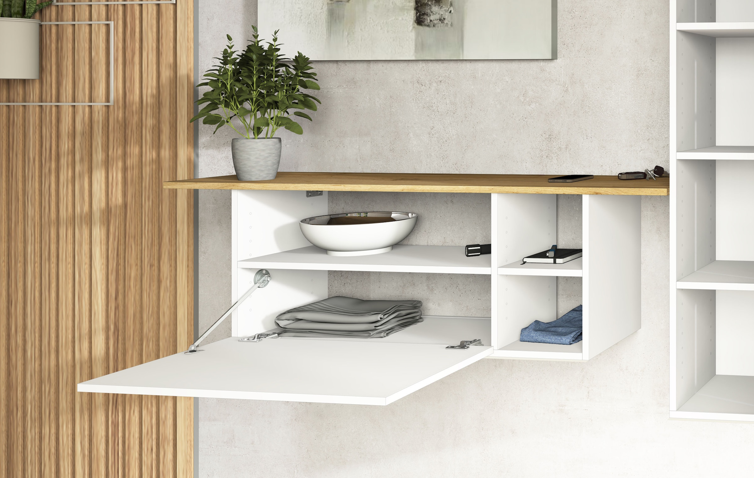 borchardt Möbel Garderoben-Set »Toledo, moderne Garderobe mit Spiegel, Schminktisch mit Regalfächern« Komplett-Set, 
