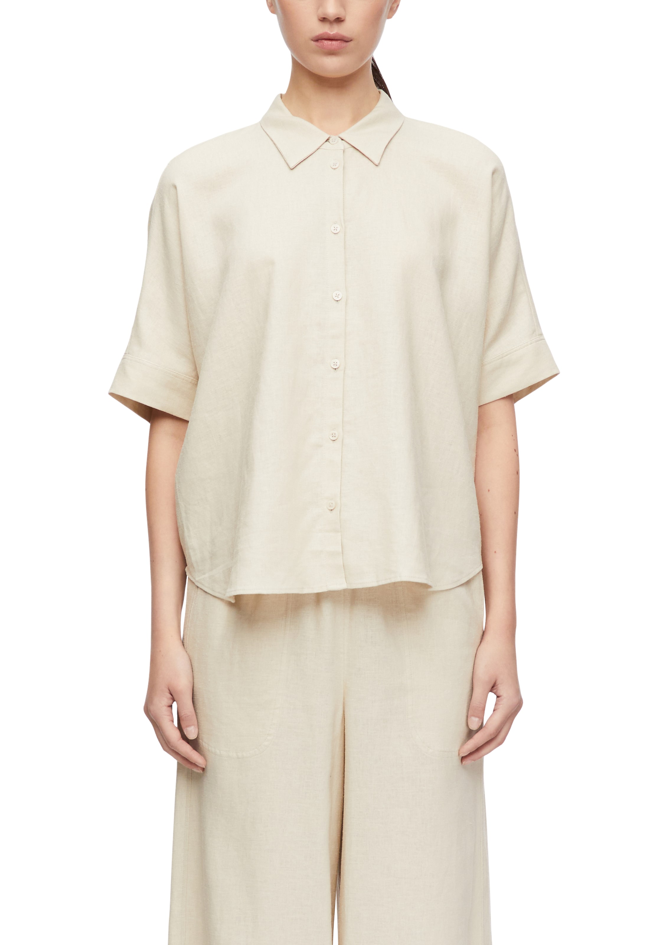 Image of Comma Hemdbluse aus einem Leinenmix
