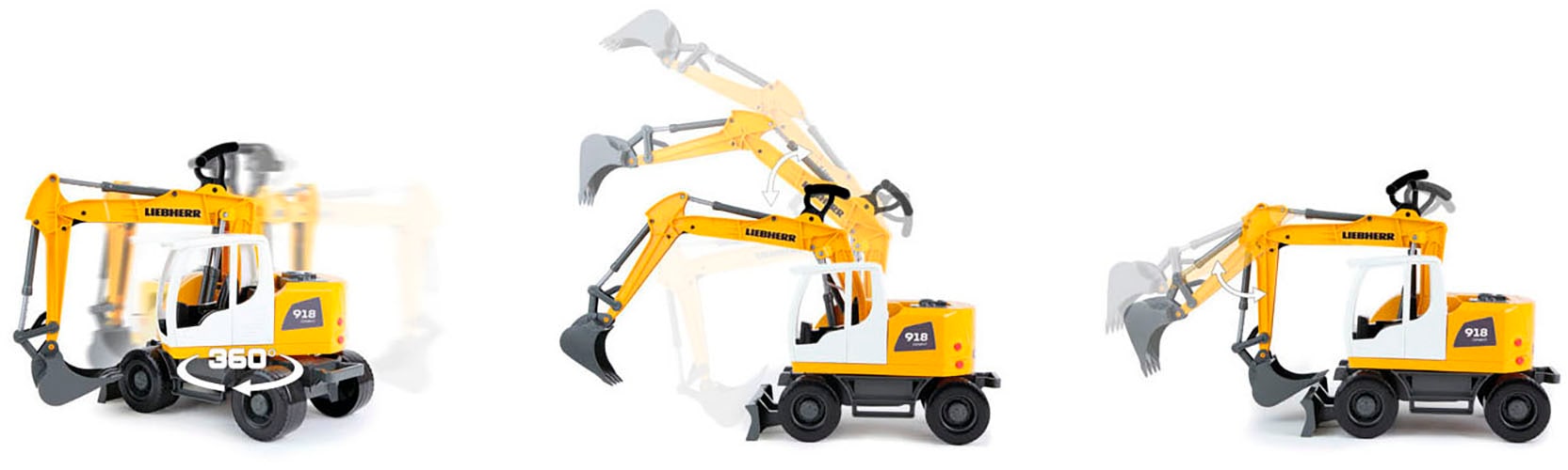 Lena® Jouet pelleteuse »Worxx, Liebherr Compact A918 Litronic« fabriqué en Europe