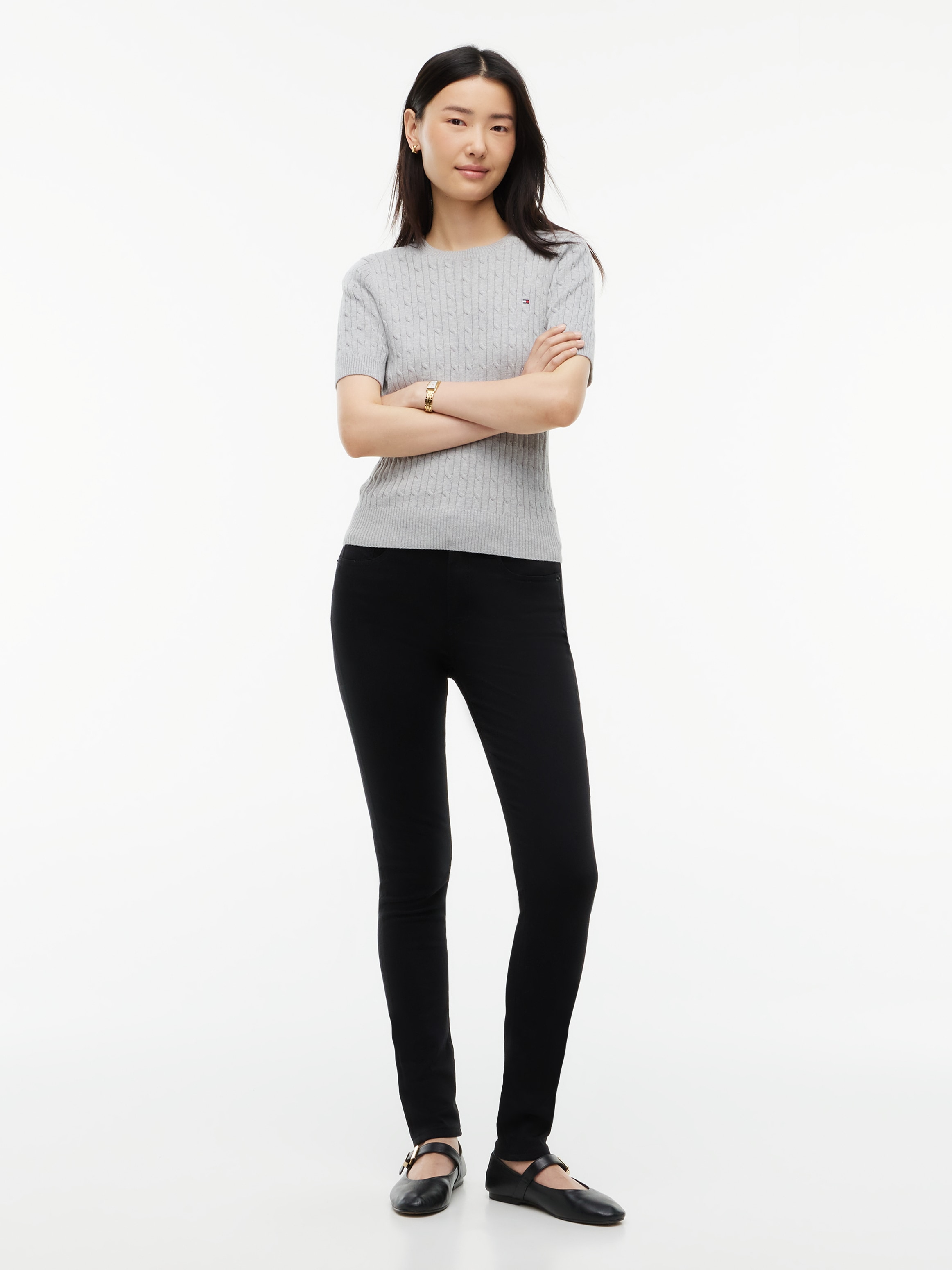 Tommy Hilfiger Jeans skinny »COMO MID RISE SKINNY STAY BLACK« Mélange de coton, taille régulière