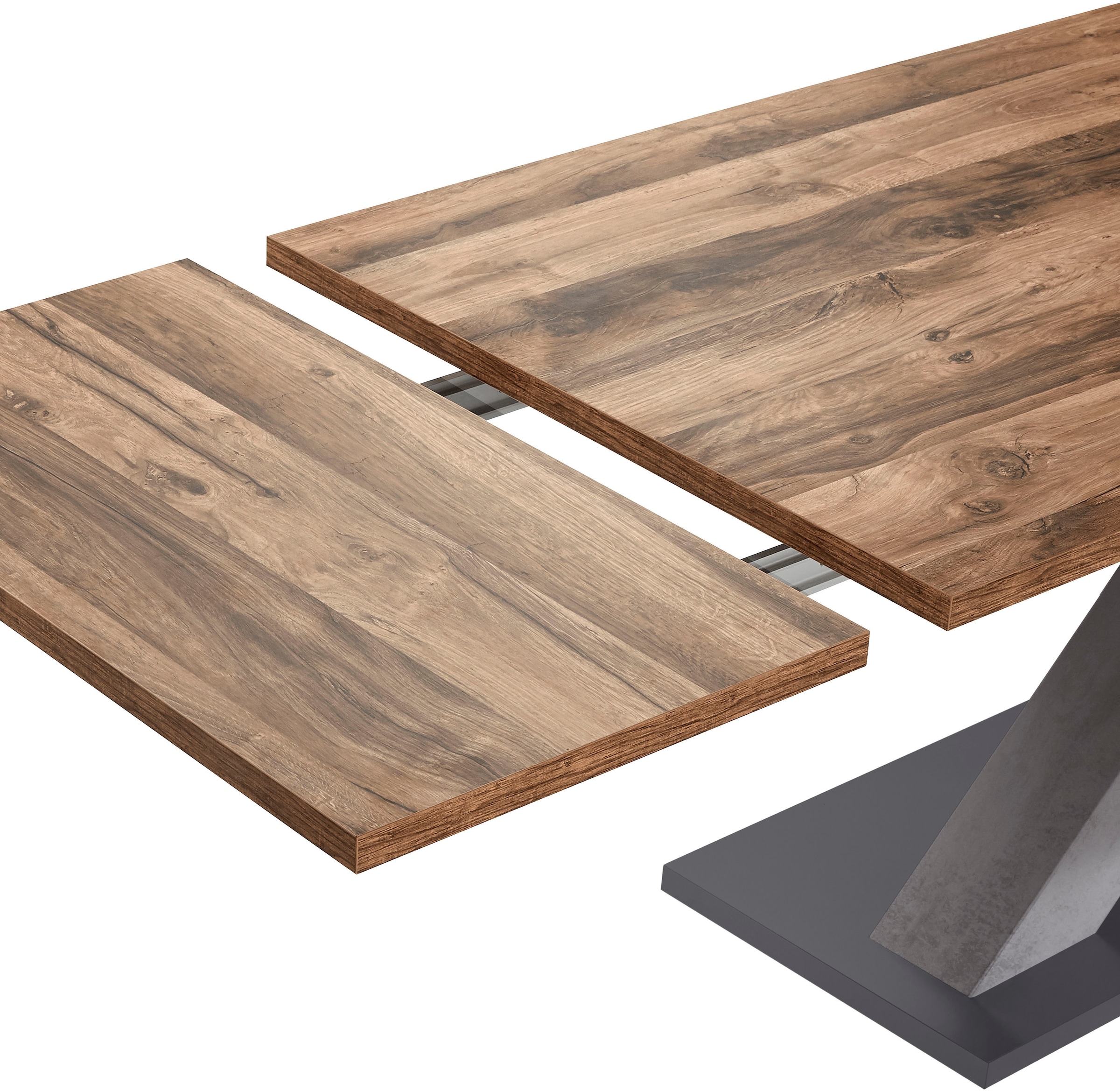 Mäusbacher Esstisch »Komfort Tisch TOPSELLER!«, (OTTOs Choice), Mäusbacher Esstisch mit X Gestell und Bodenplatte. Breite 180-280