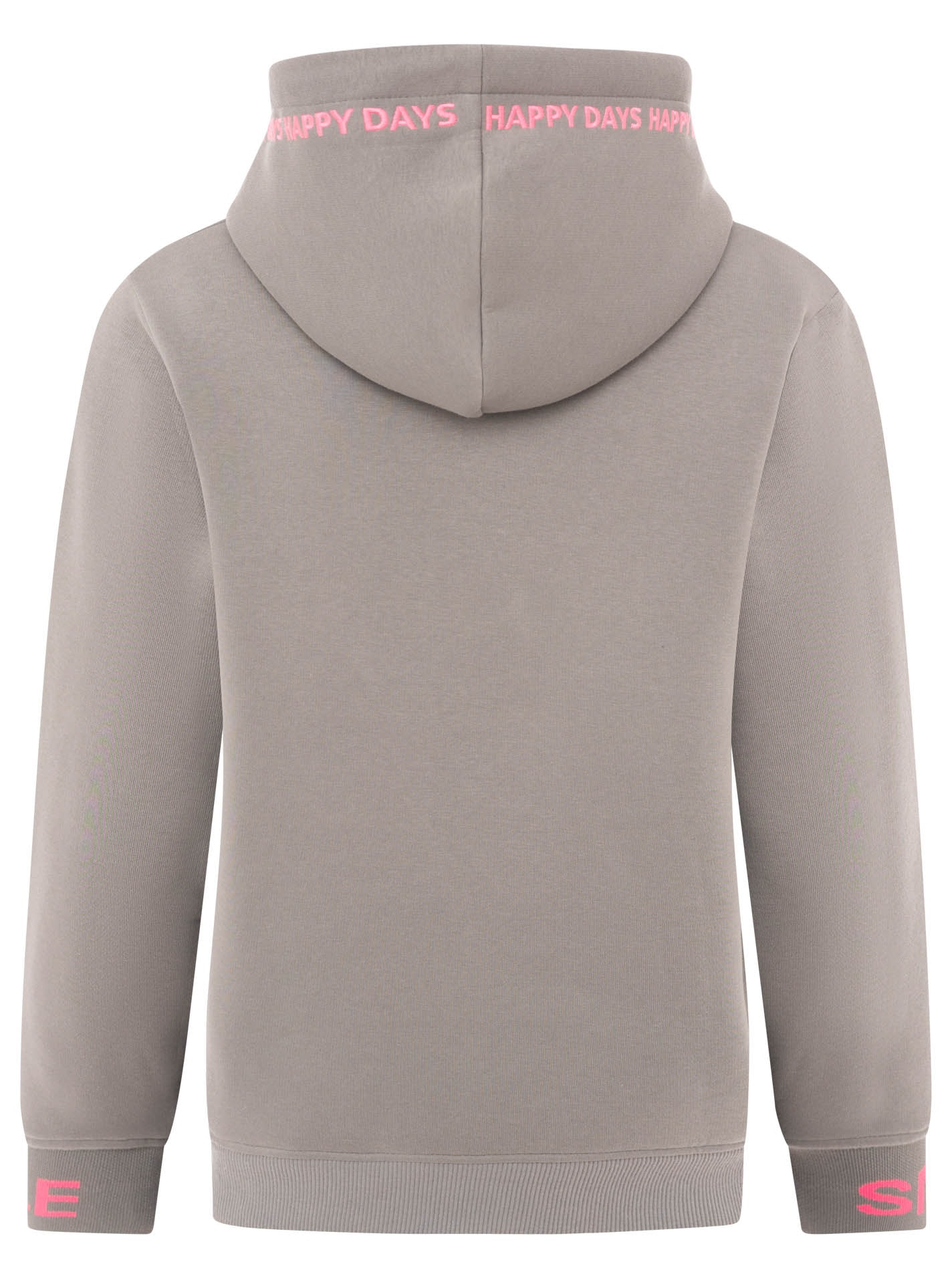 Zwillingsherz Hoodie »"Happy Days"«, détails roses brodés, capuche, cordon de serrage, poche avant, bord-côte
