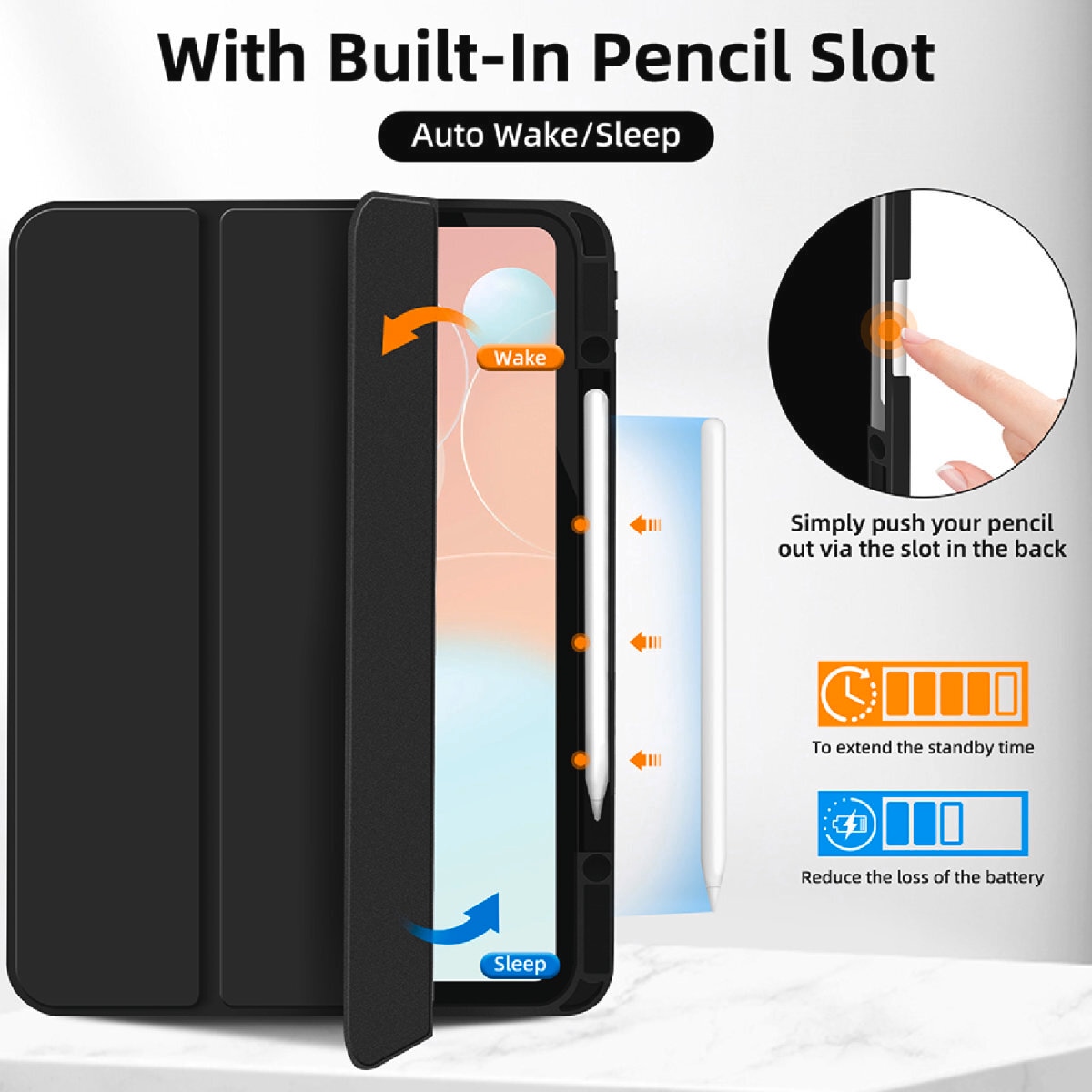 4smarts Tablet-Hülle »Folio Case Basic für Apple iPad Air 13 (M2, 2024)«, Backcover, Schutzhülle, Handyschutzhülle, Case, Schutzcase, stossfest