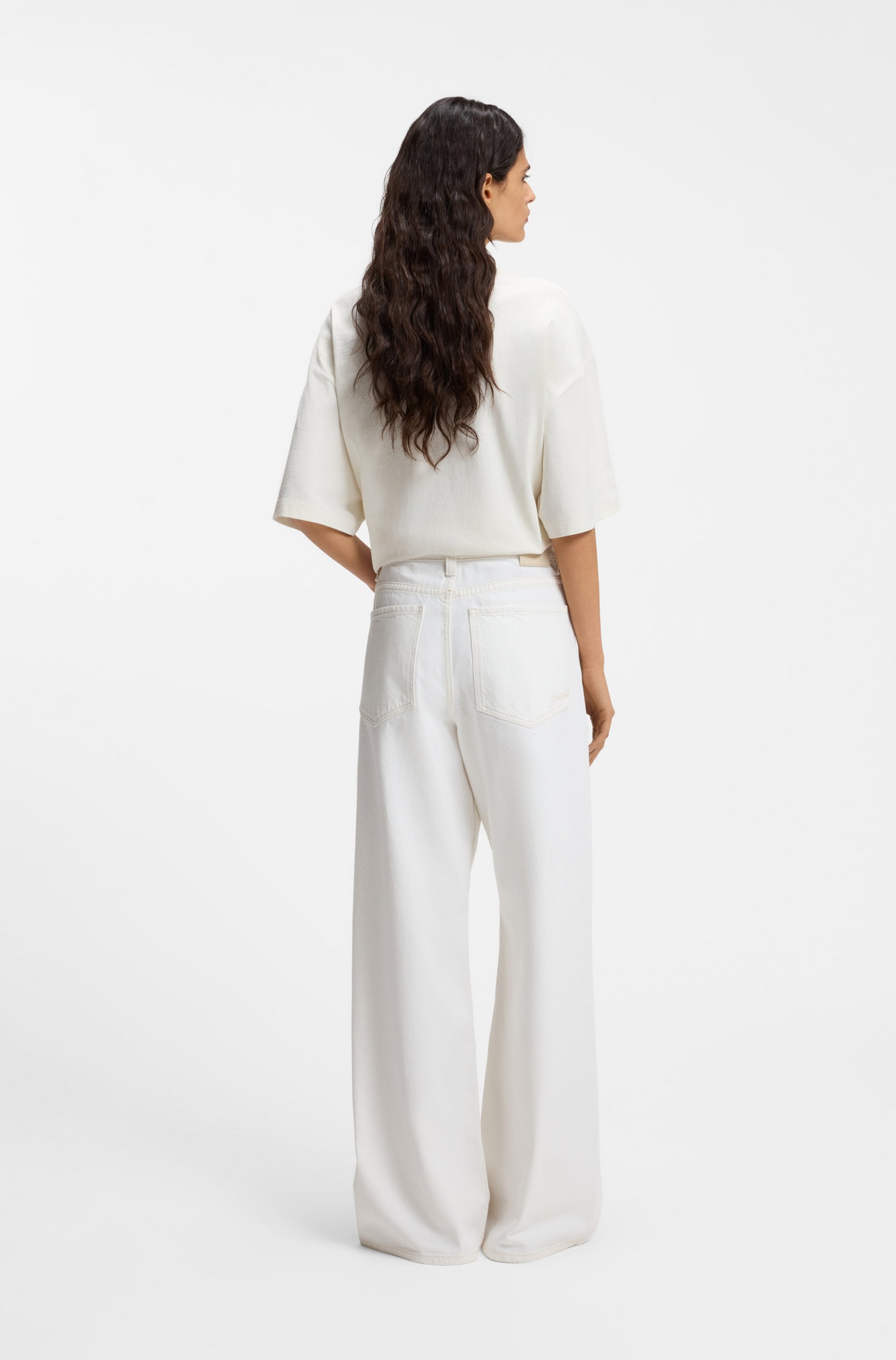 BOSS ORANGE Jeans Relax-fit »SLOUCHY MR 2.0 Premium Damenmode« Wide Leg avec taille moyenne, denim rigide