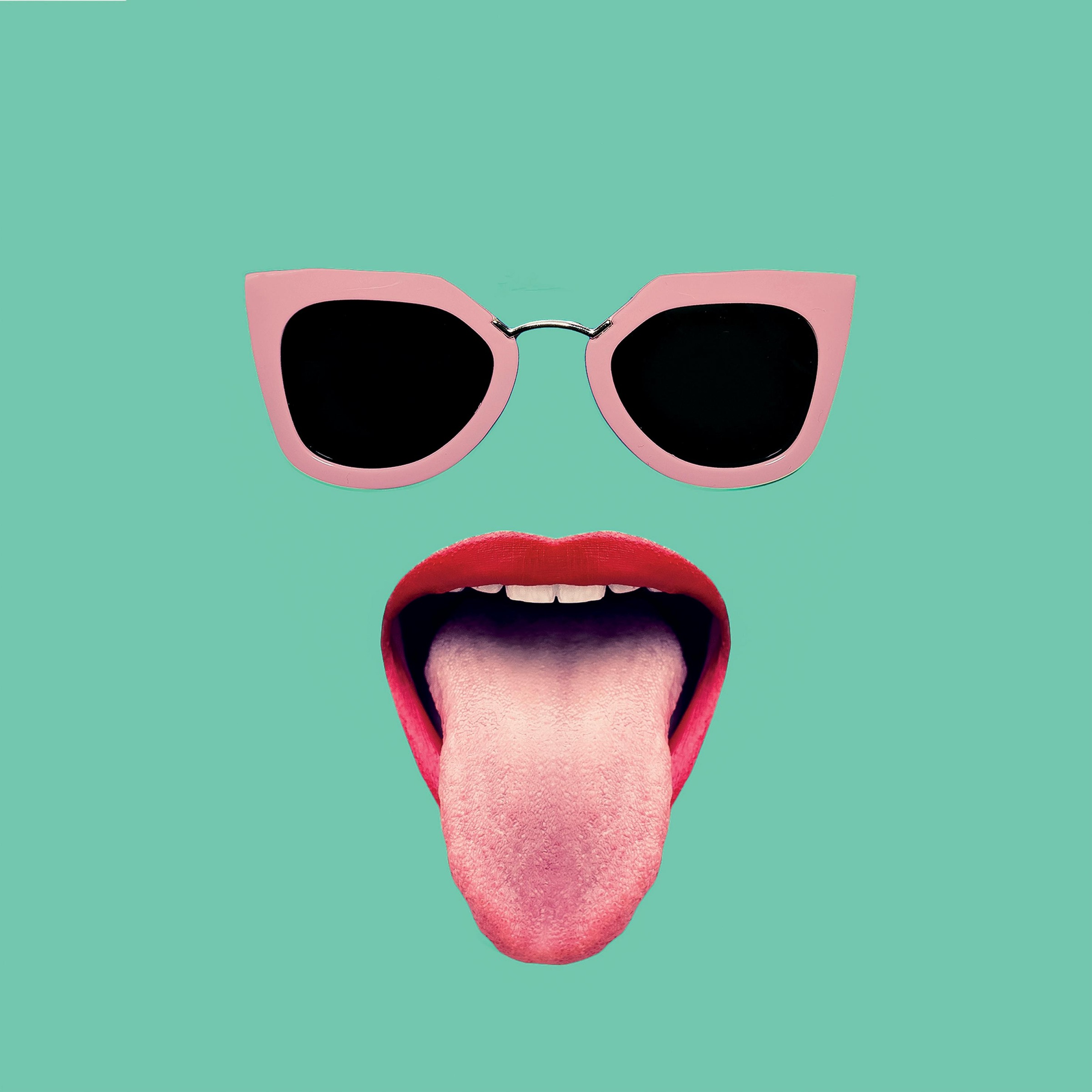 queence Dekokissen »»Mund + Brille«« in intensiven Farben, Kissenhülle ohne Füllung, 1 Stück