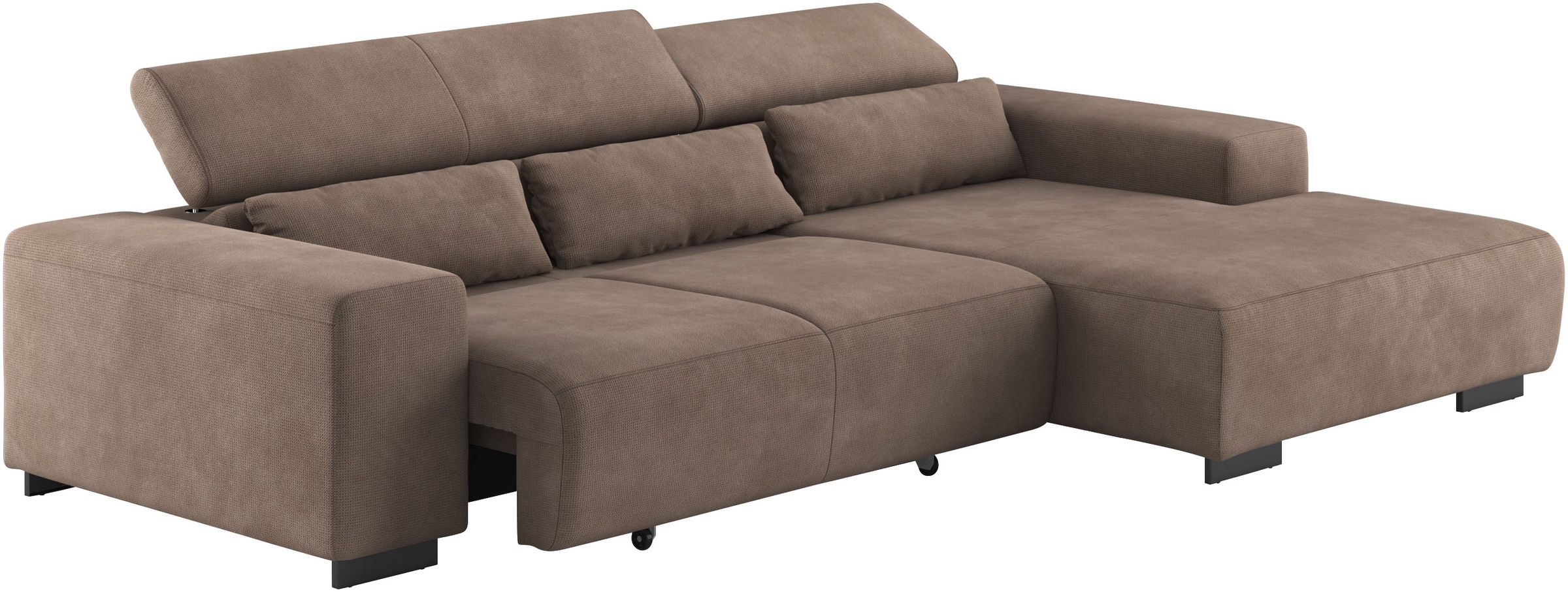 COTTA Ecksofa »Side L-Form, mit Kopfteilverstellung & 3 Nierenkissen«, optional motorische Sitztiefenverstellung