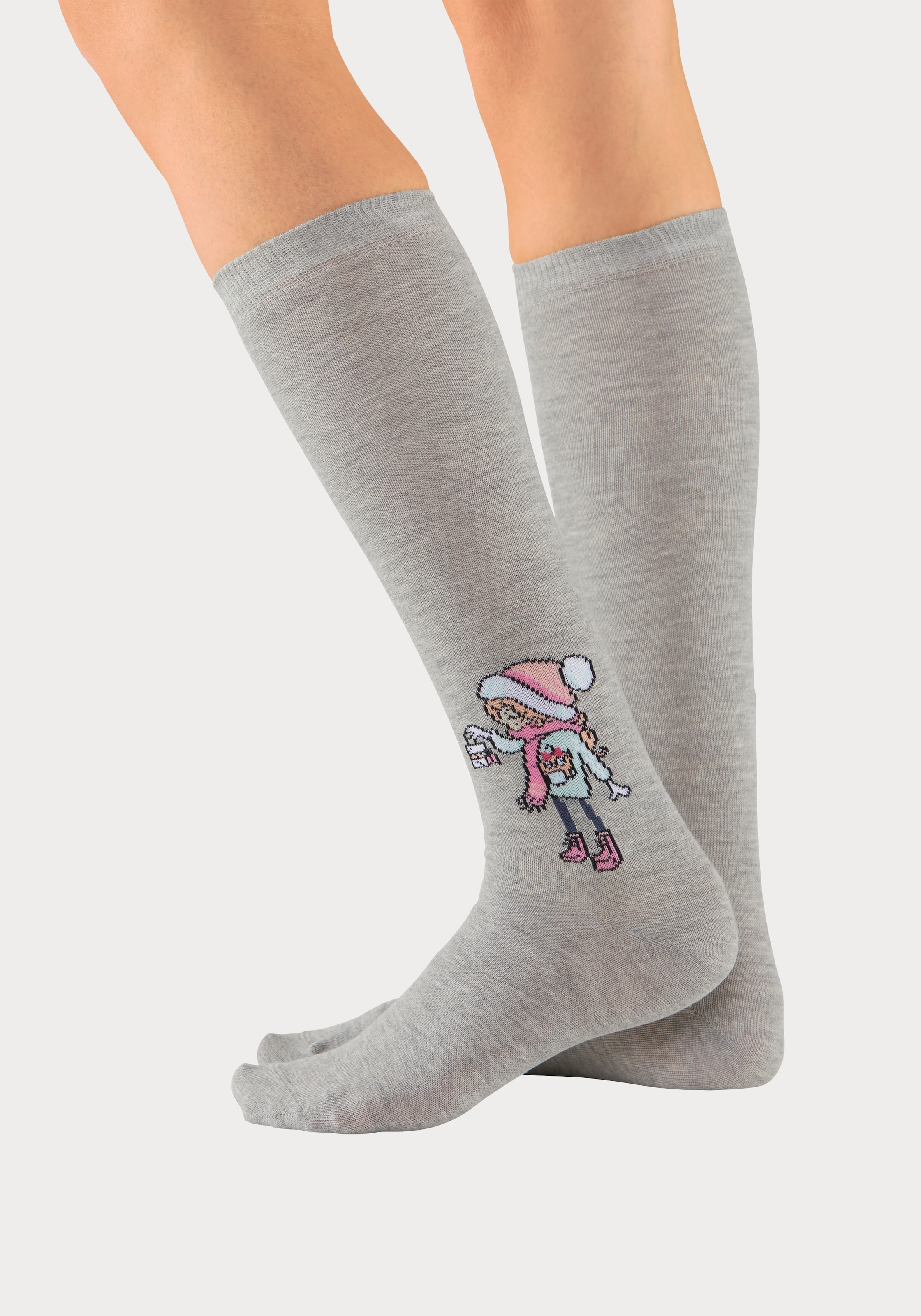H.I.S Kniestrümpfe, (Packung, 5 Paar), mit eingestricktem Motiv