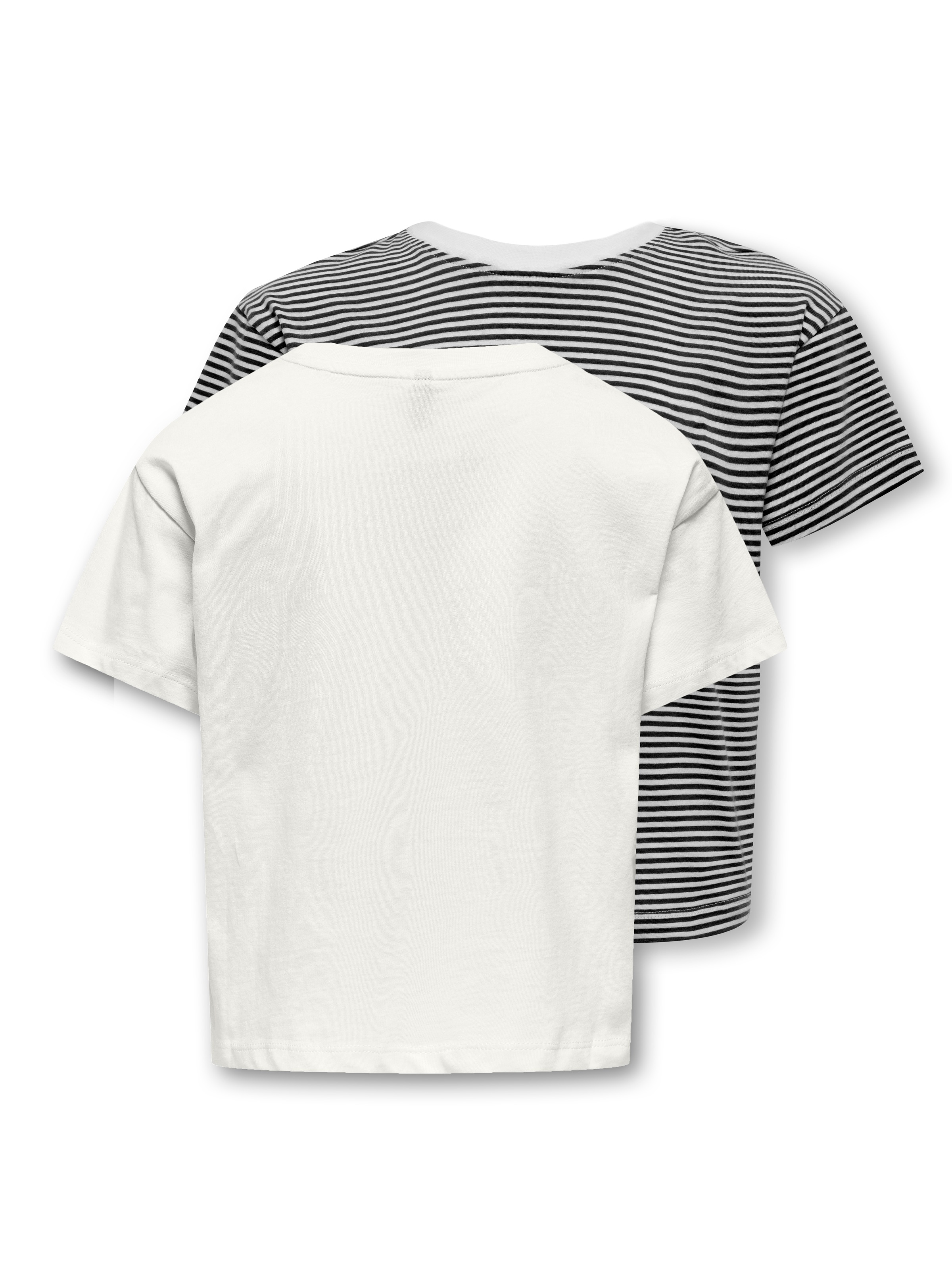 KIDS ONLY Kurzarmshirt »KOGMAIKEN LIFE SS SOL/STR TOP JRS 2-PACK«, (Packung, 2er-Pack)