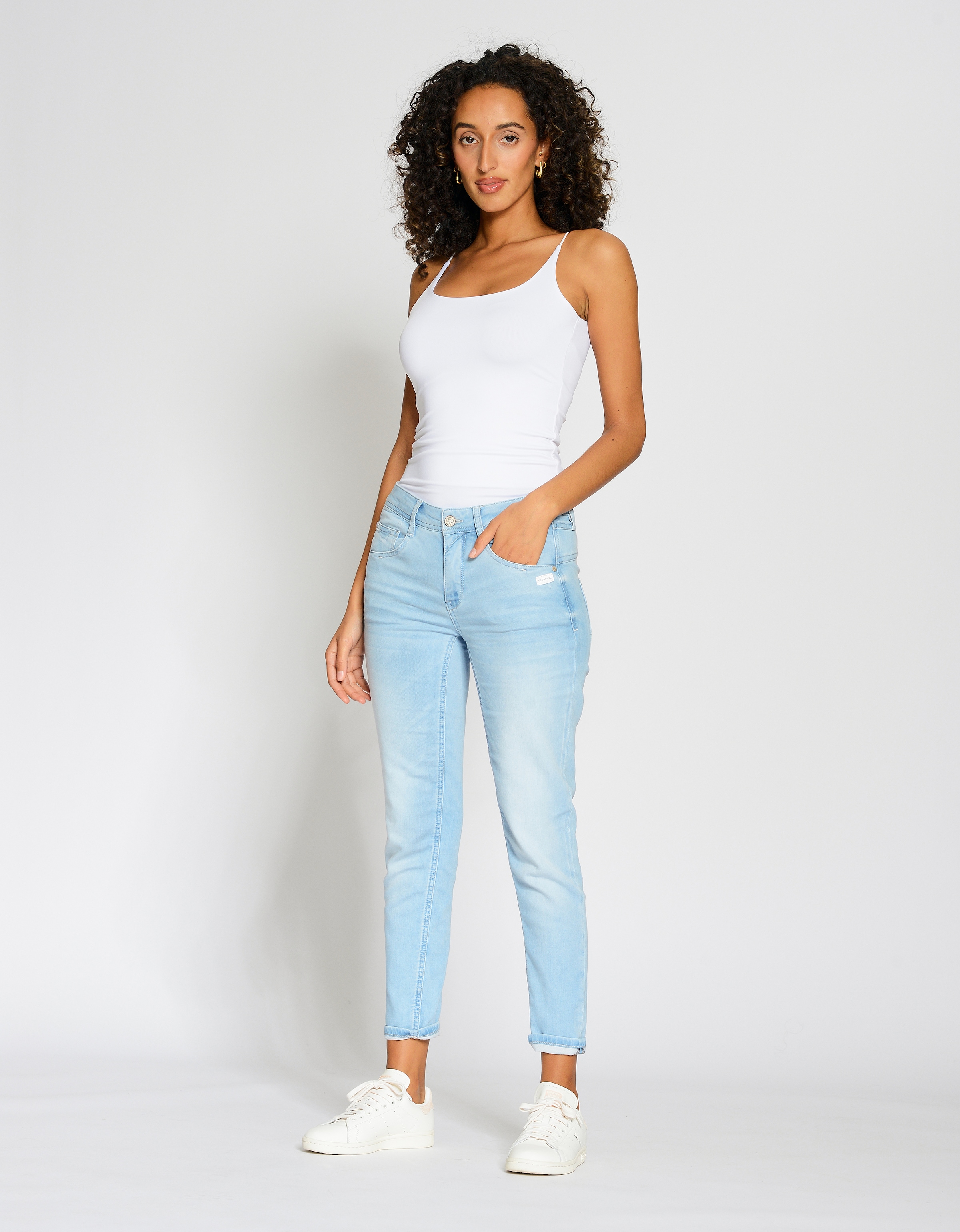 GANG Relax-fit-Jeans »94AMELIE CROPPED«, aus weichem Sweat Denim