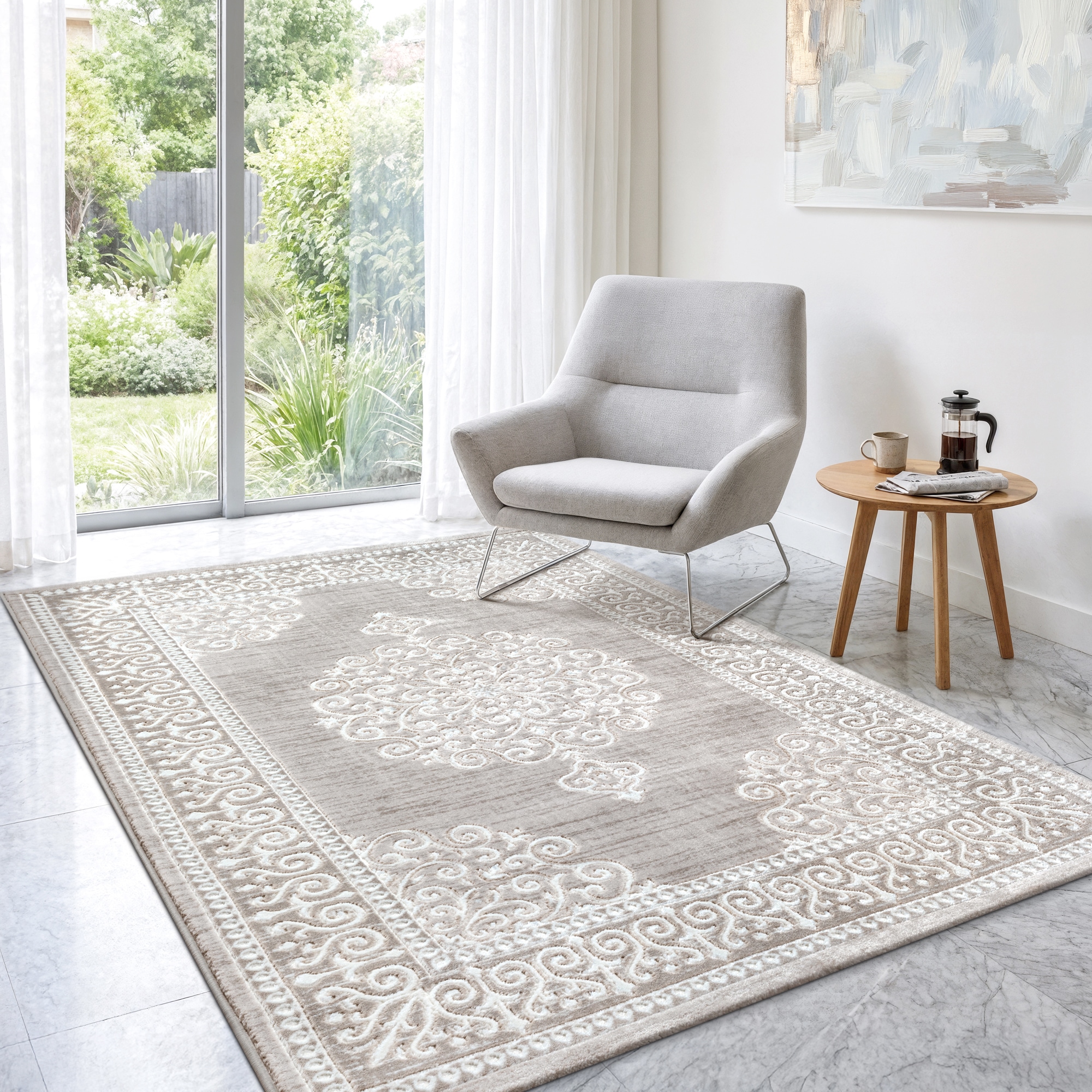 Sanat Tapis »Harmony 3204 , auch als Läufer und rund« Rectangulaire 12 mm Höhe Wohnzimmer, Kurzflor, modern,  Orient Optik, Schlafzimmer