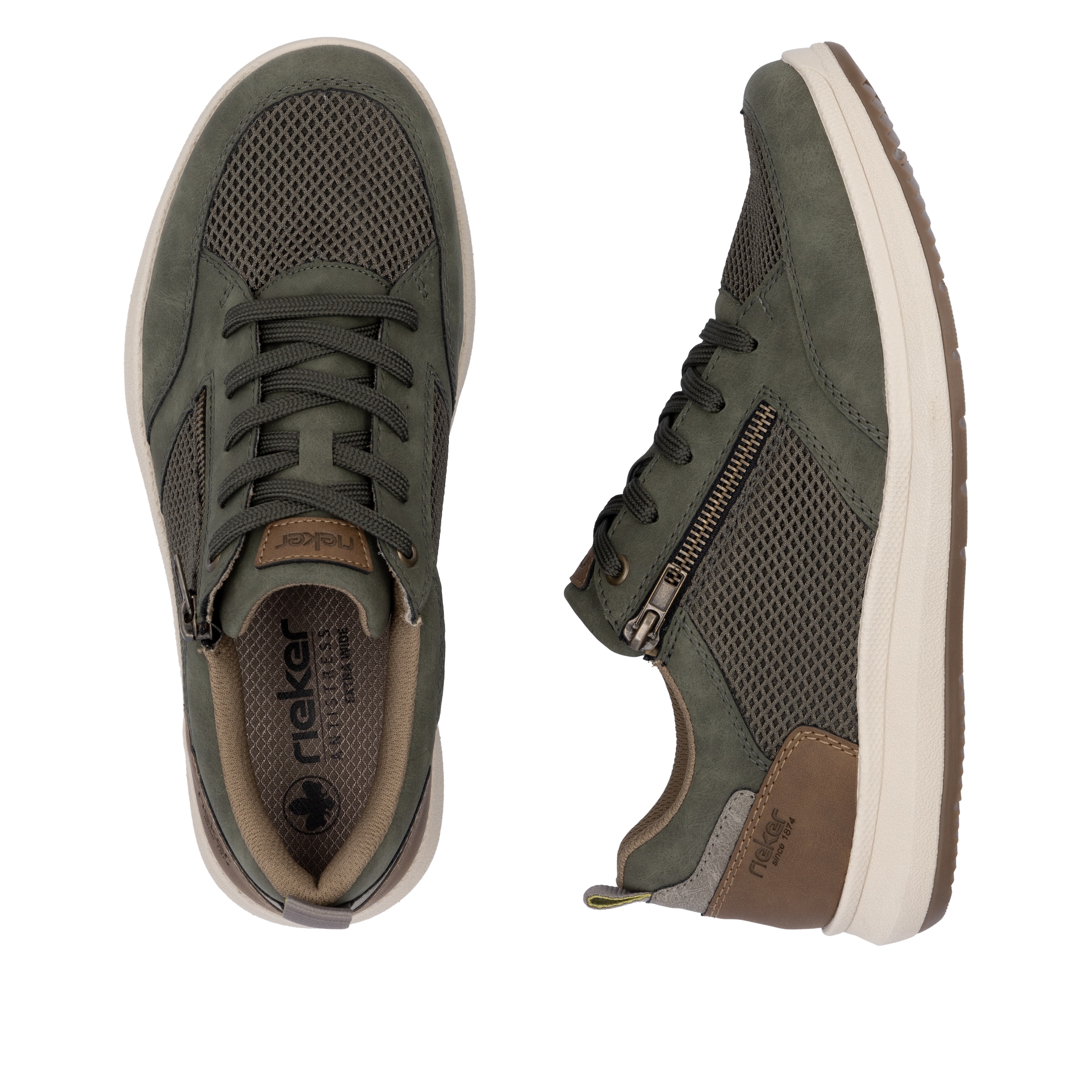 Rieker Sneakers  , Halbschuh, Freizeitschuh, Schnürschuh mit seitlichem Reissverschluss