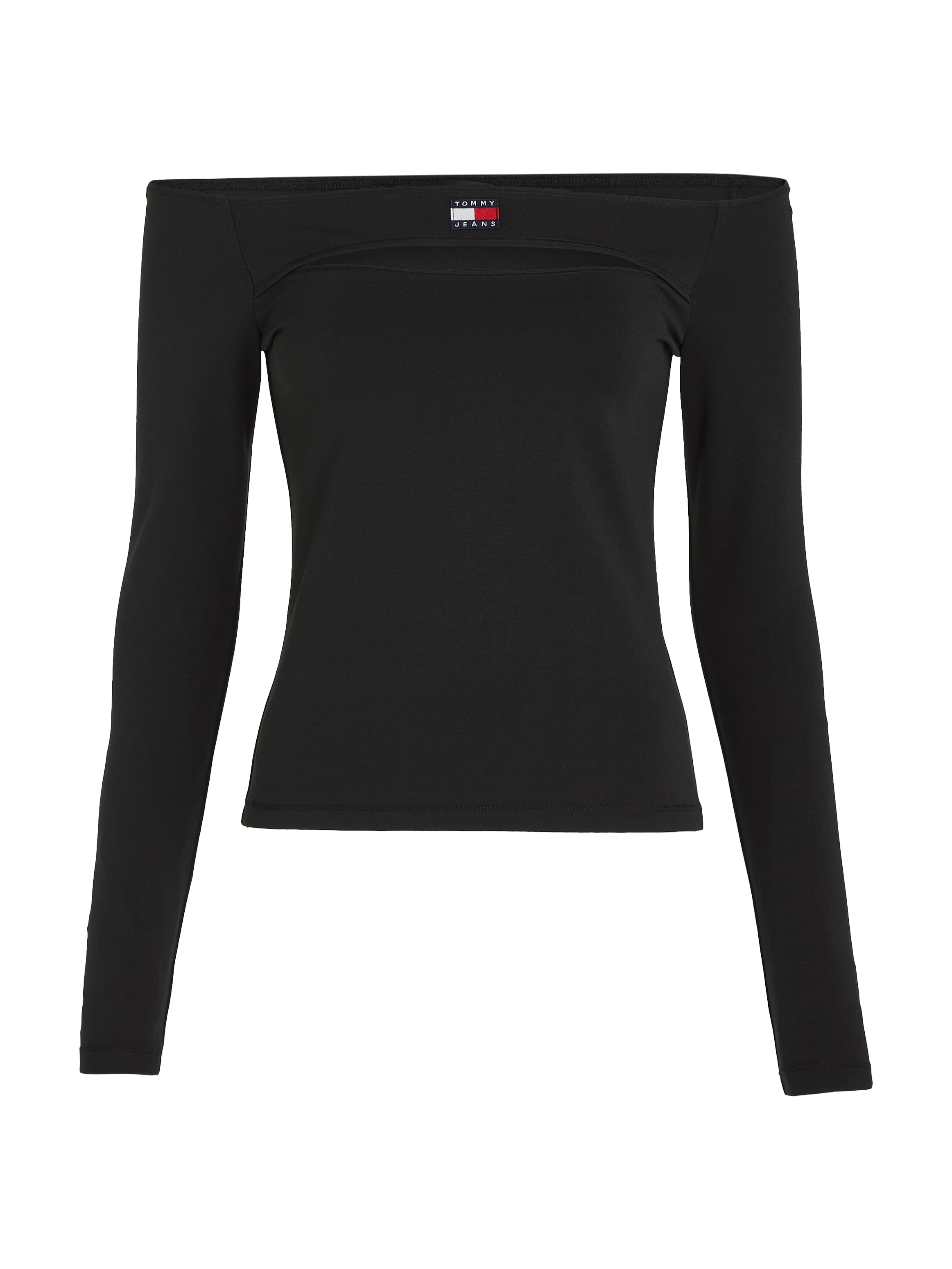 Tommy Jeans Langarmshirt »TJW SLIM BADGE CUTOUT TOP LS«, mit Tommy Jeans Logo