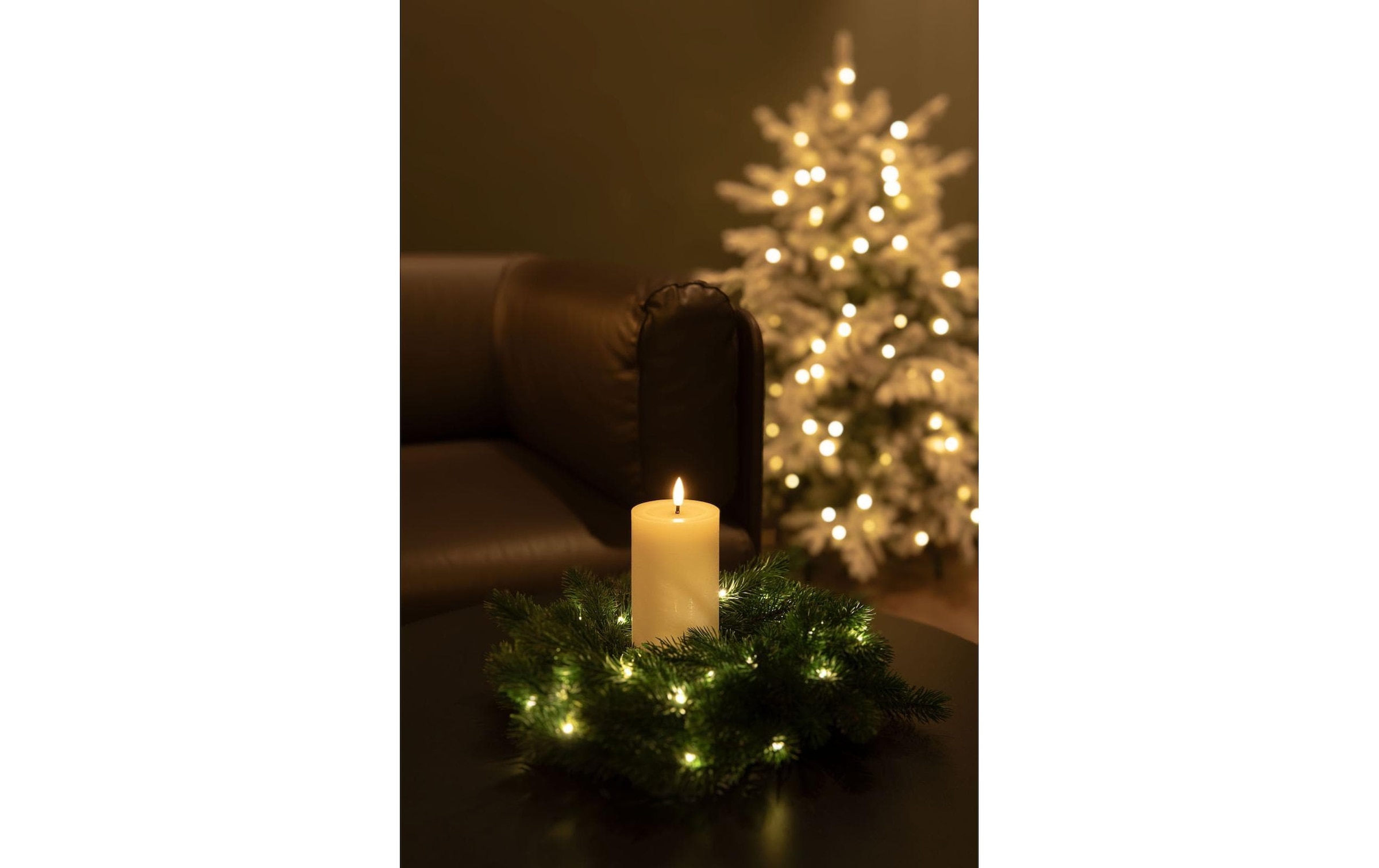 STT LED-Kerze »Flat Candle Set, Wachs, creme«