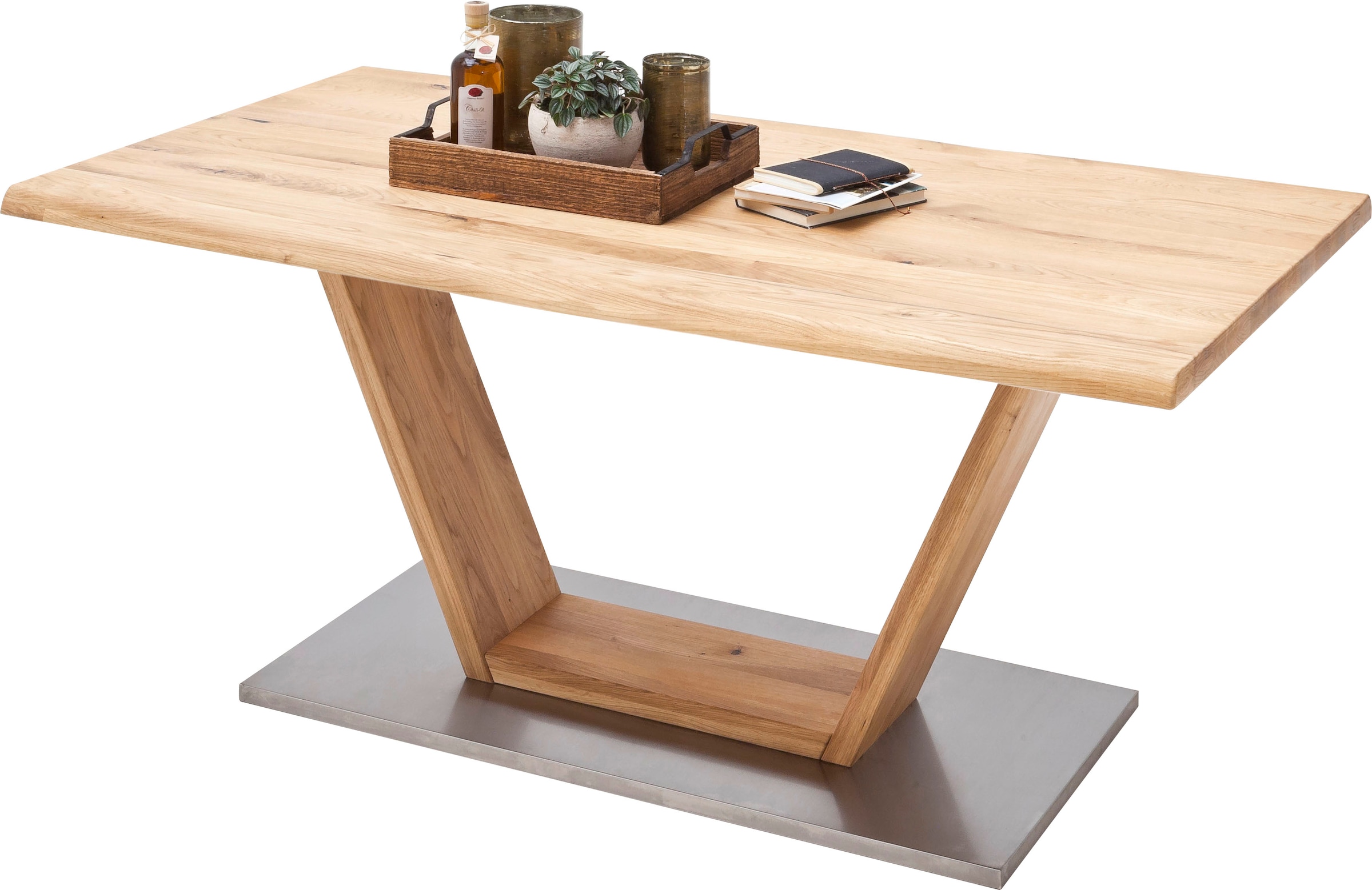 MCA furniture Esstisch »Greta«, Esstisch Massivholz mit Baumkante, gerader Kante oder Tischplatte