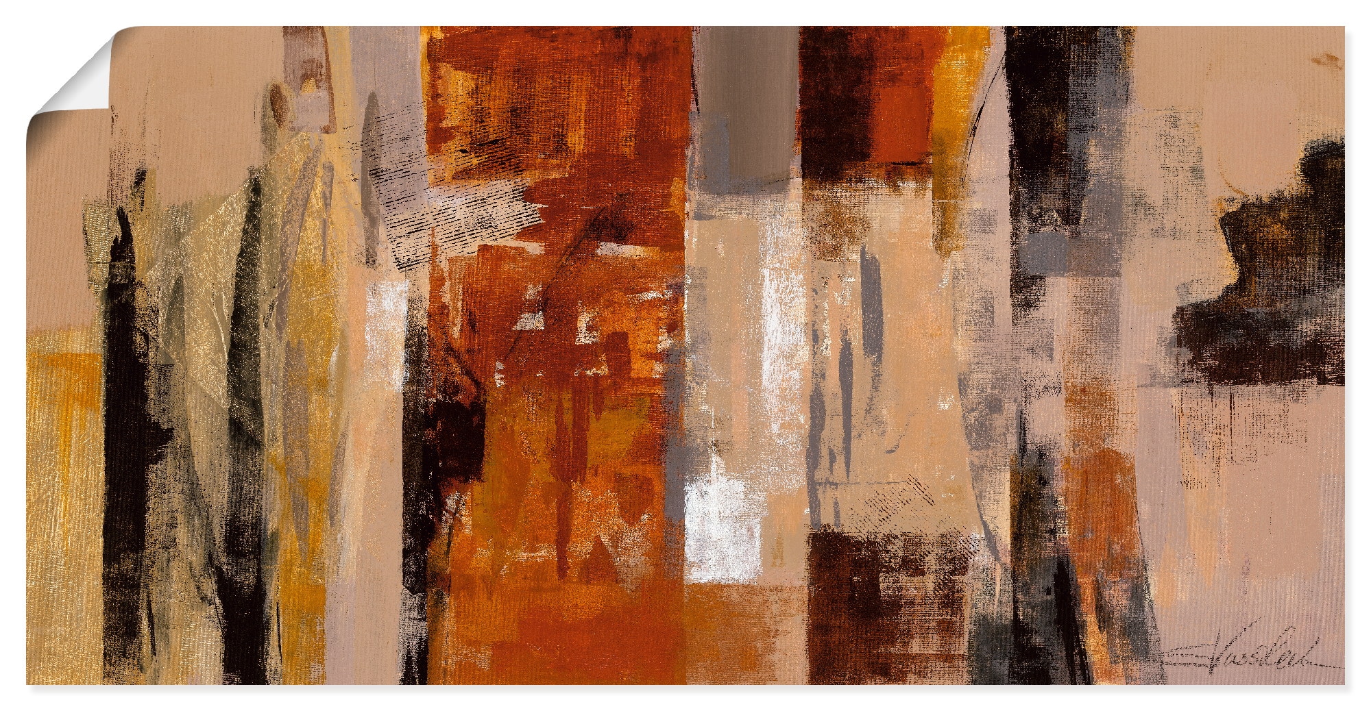 Image of Artland Wandbild "Stadt-Morgen" Gegenstandslos 1 Stk. tlg. als Leinwandbild, Poster in verschied. Grössen