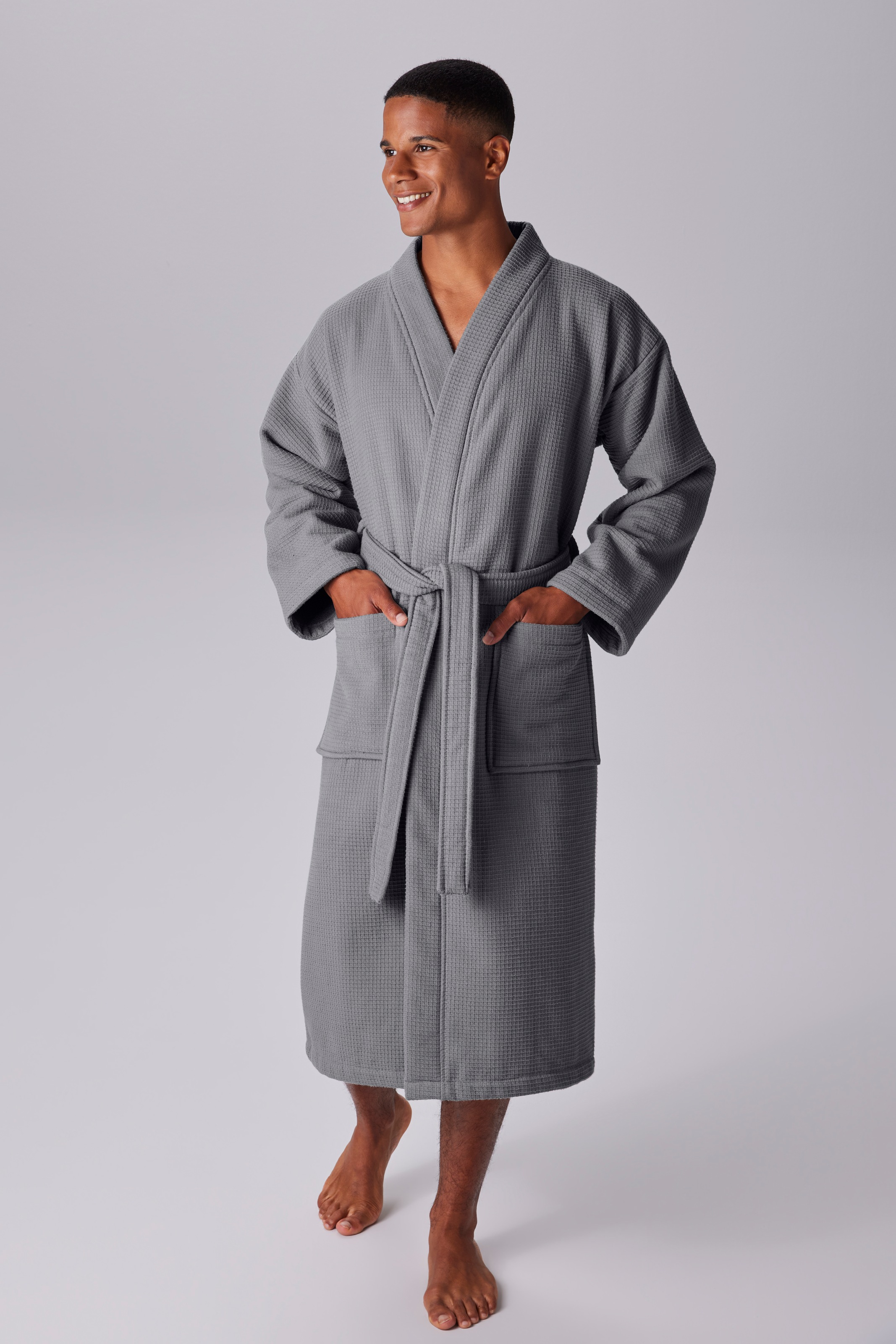 Image of GOODproduct Unisex-Bademantel "Merida, Waffelpiqué, Premium Qualität, 500 g/m², Morgenmantel" 1 Stk. Hotelbademantel, dicke Qualität, S-2XL, auch ideal für Sauna & Spa
