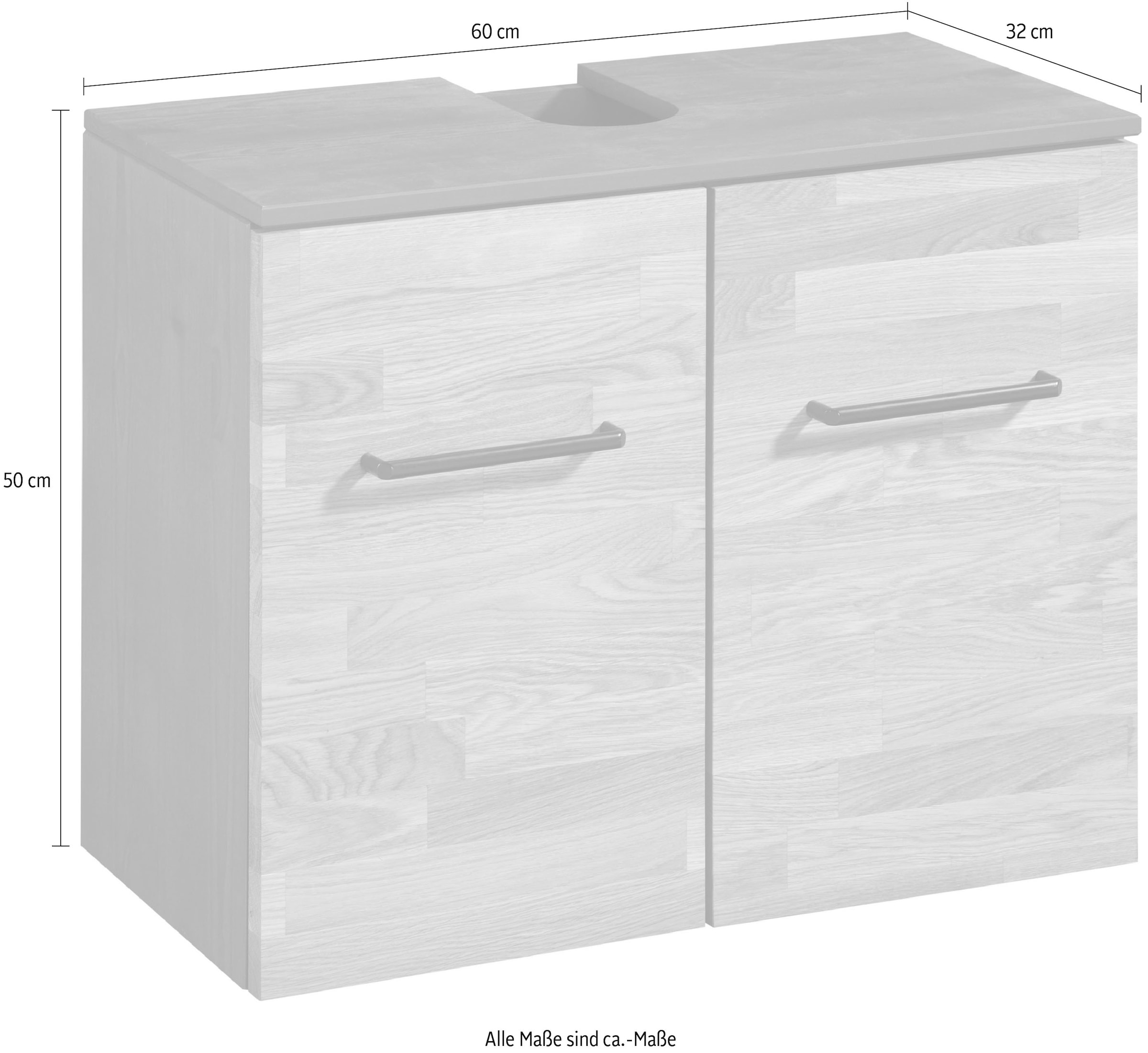 welltime Waschbeckenunterschrank »Lund«, Breite 60 cm, Premium Badmöbel,  Massivholz versandkostenfrei auf | Waschbeckenunterschränke