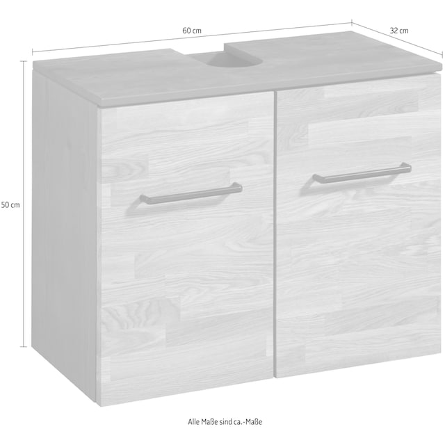 welltime Waschbeckenunterschrank »Lund«, Breite 60 cm, Premium Badmöbel,  Massivholz versandkostenfrei auf | Waschbeckenunterschränke